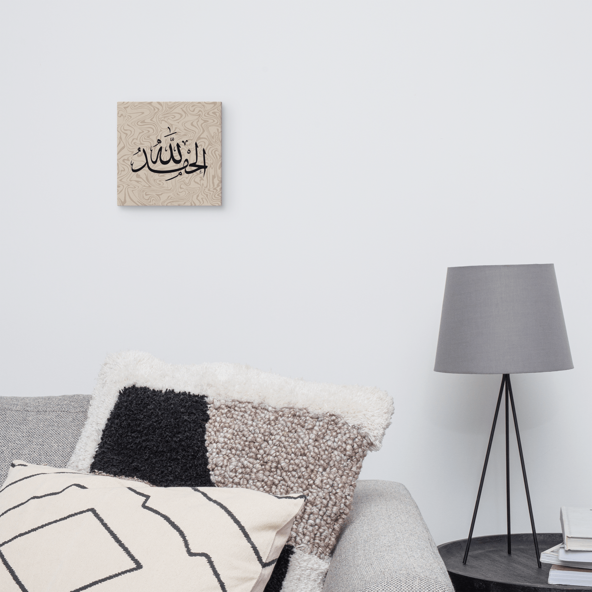 Alhamdulillah Marble Background Canvas – Islamic calligraphy canvas | Nurul Khatt