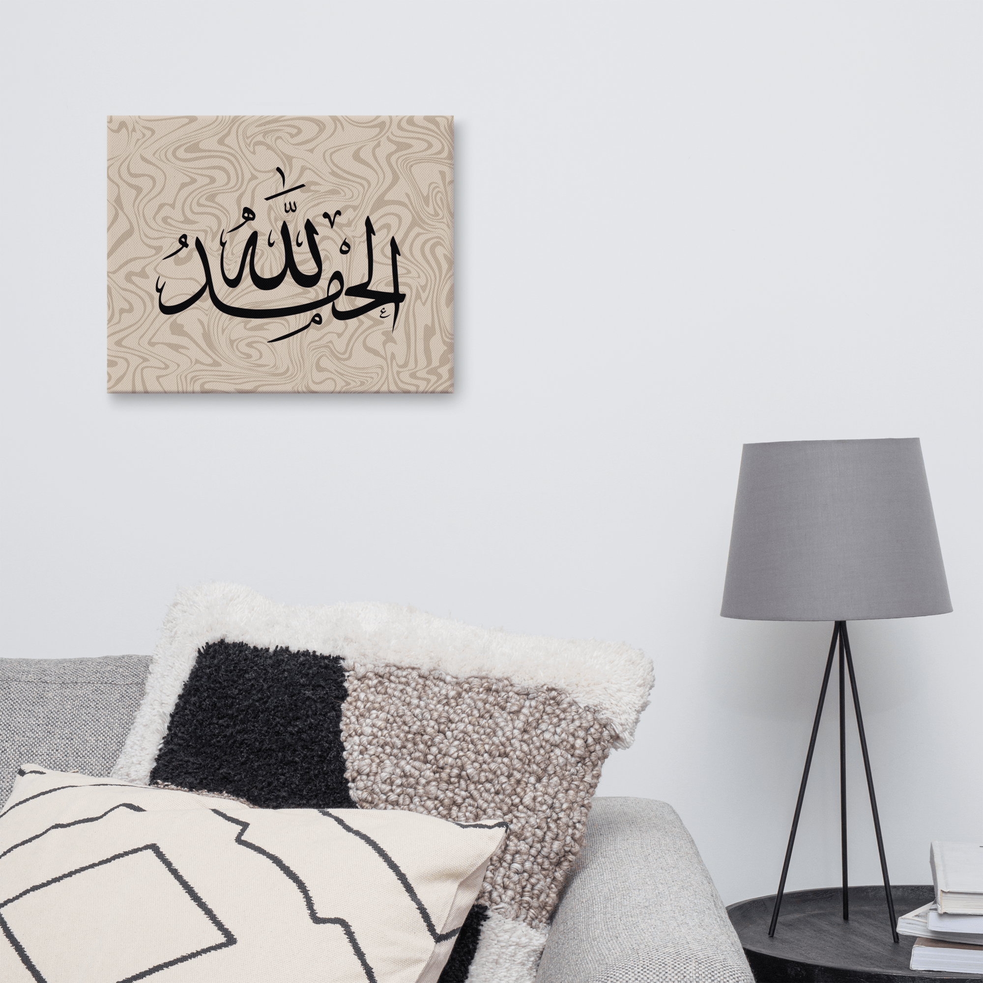 Alhamdulillah Marble Background Canvas – Islamic calligraphy canvas | Nurul Khatt