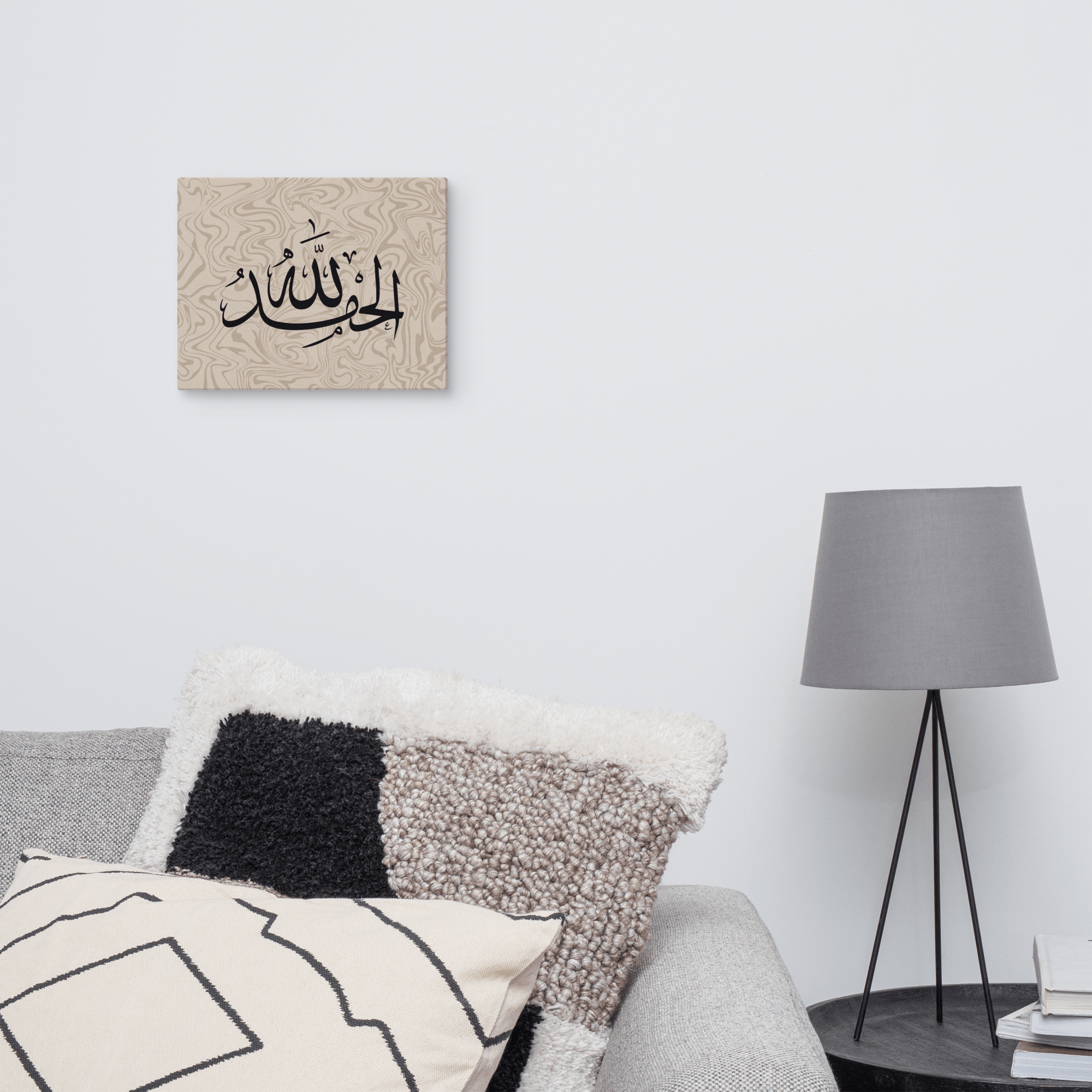 Alhamdulillah Marble Background Canvas – Islamic calligraphy canvas | Nurul Khatt