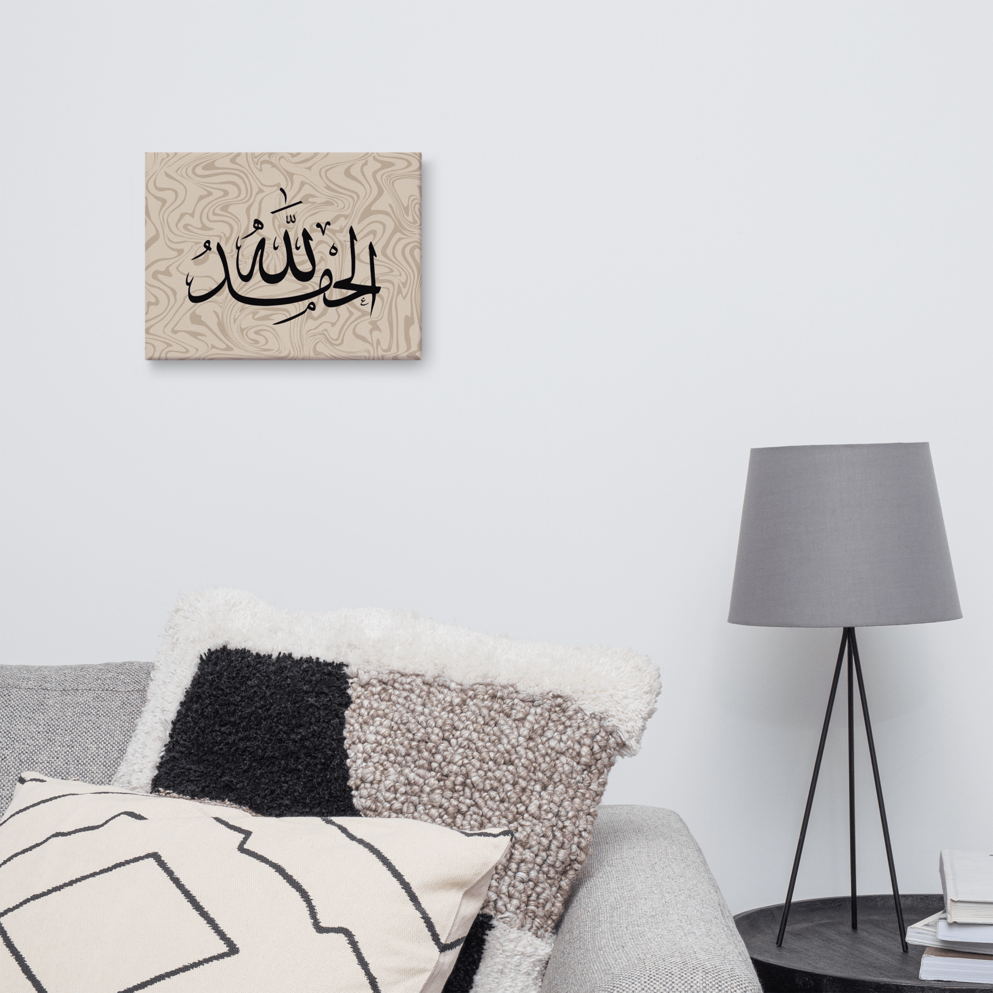 Alhamdulillah Marble Background Canvas – Islamic calligraphy canvas | Nurul Khatt