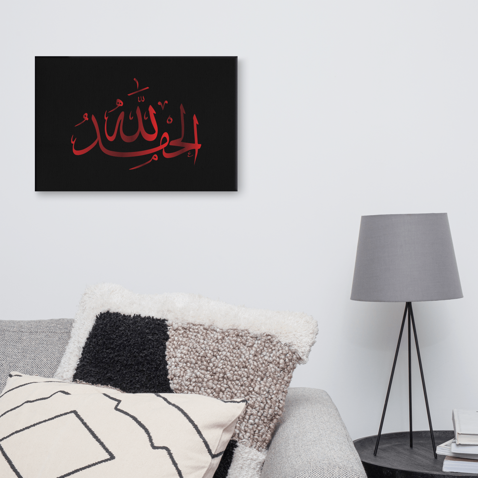 Alhamdulillah Red Canvas – Islamic calligraphy canvas | Nurul Khatt