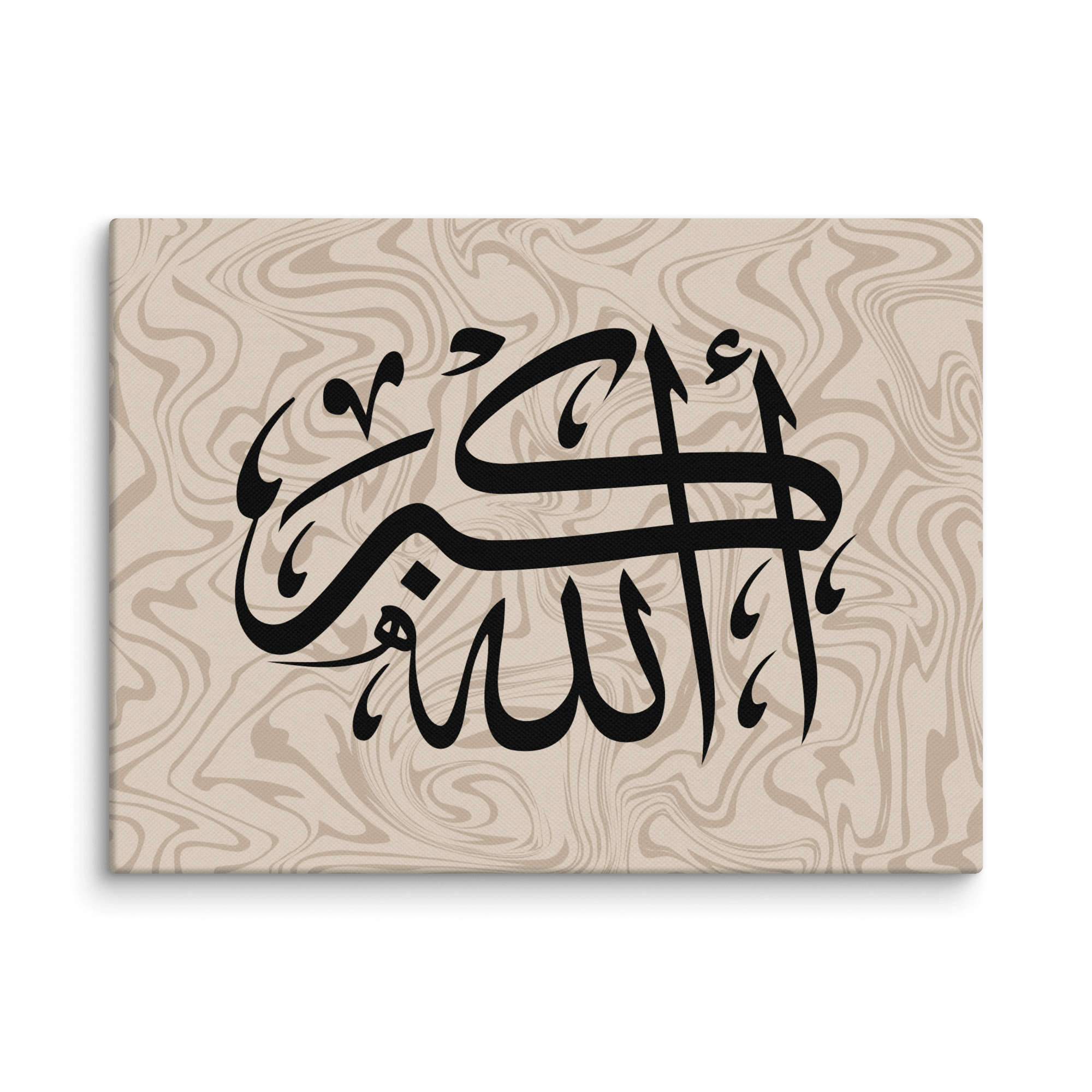 Black AllahuAkbar Marble Background Canvas – Islamic calligraphy canvas | Nurul Khatt