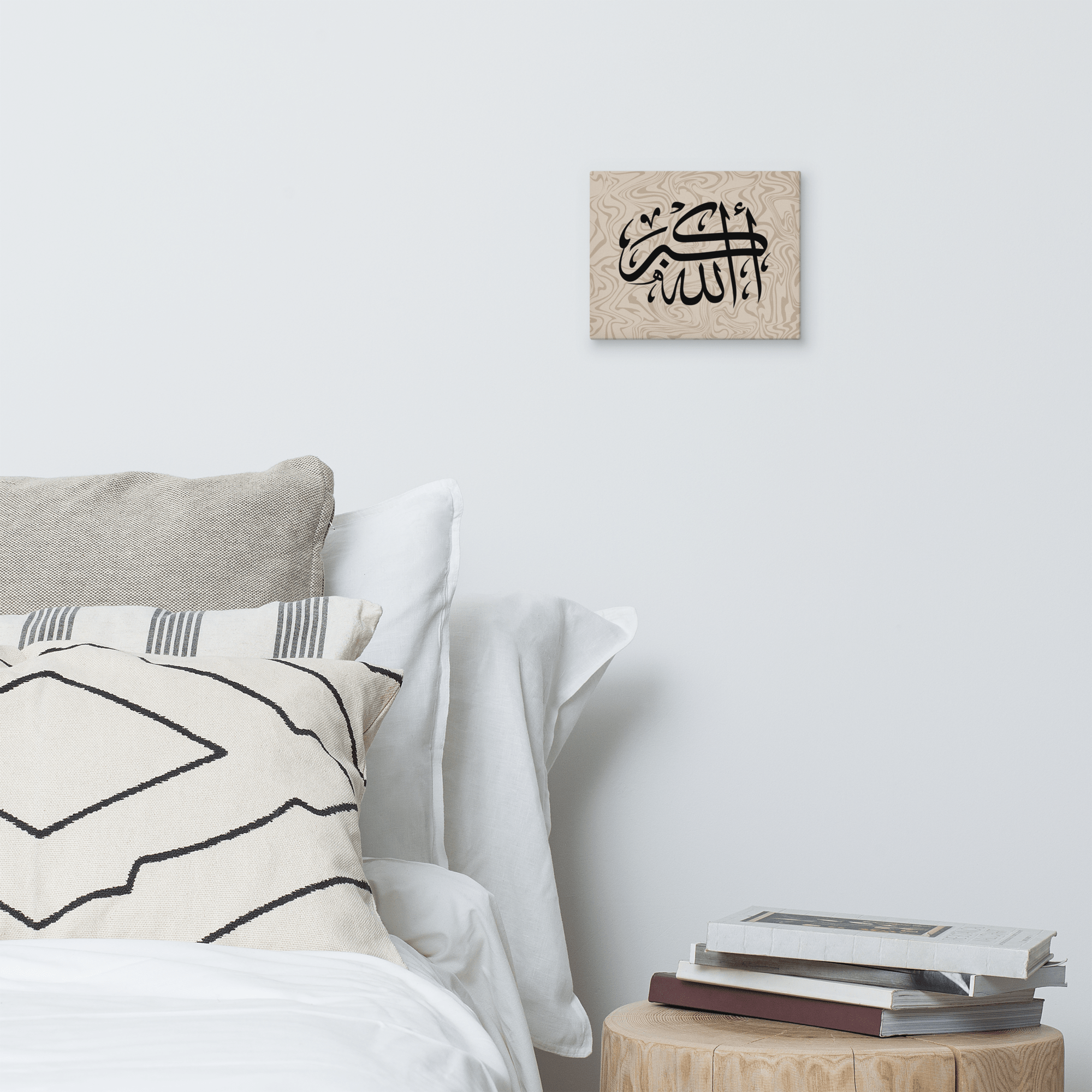 Black AllahuAkbar Marble Background Canvas – Islamic calligraphy canvas | Nurul Khatt