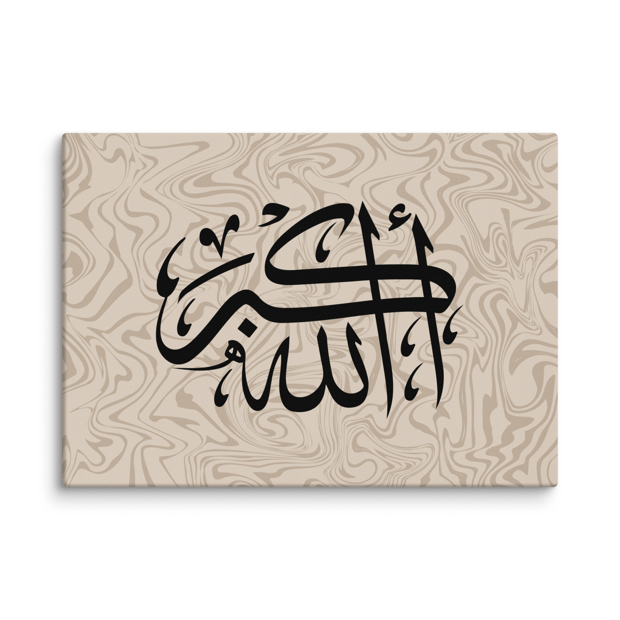 Black AllahuAkbar Marble Background Canvas – Islamic calligraphy canvas | Nurul Khatt