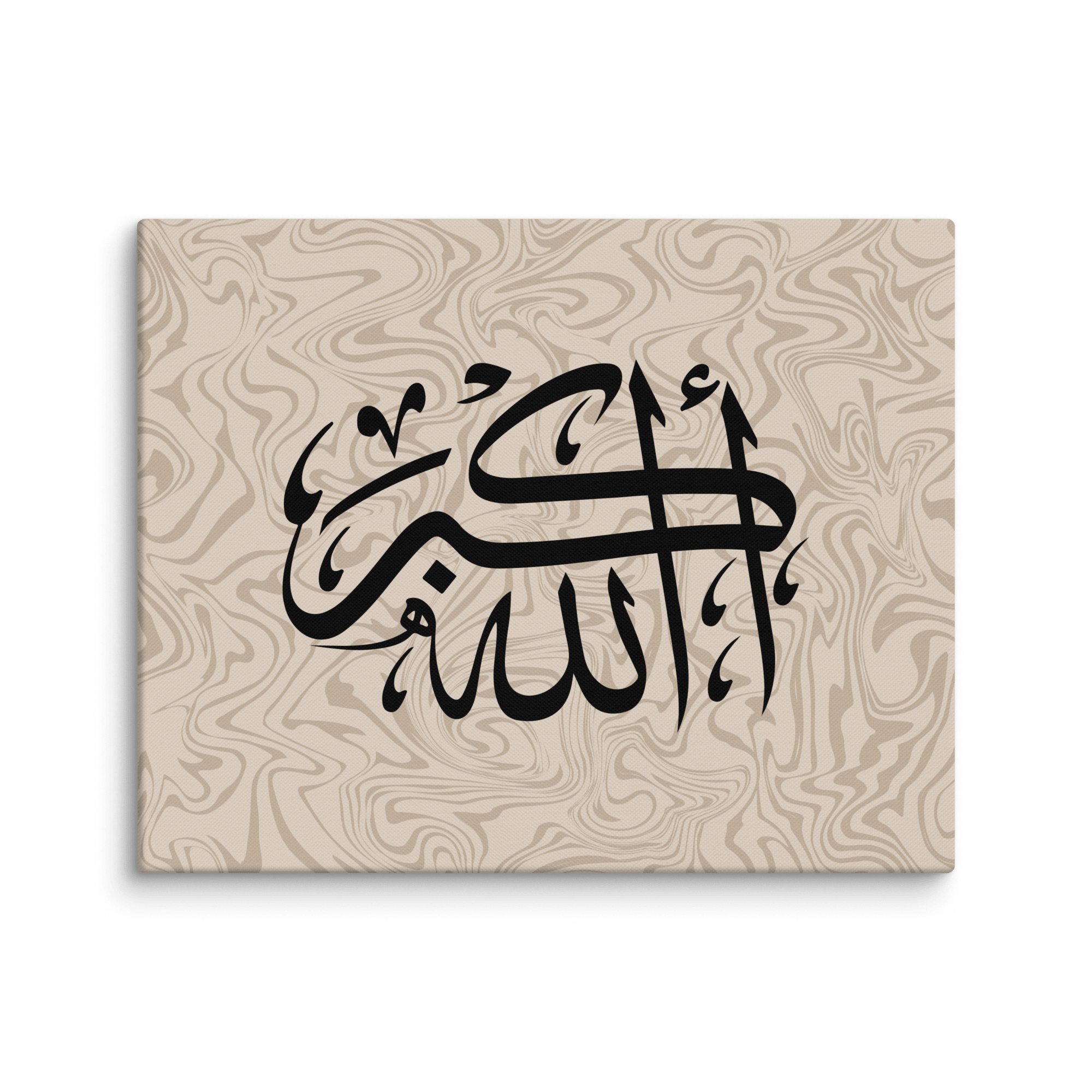 Black AllahuAkbar Marble Background Canvas – Islamic calligraphy canvas | Nurul Khatt