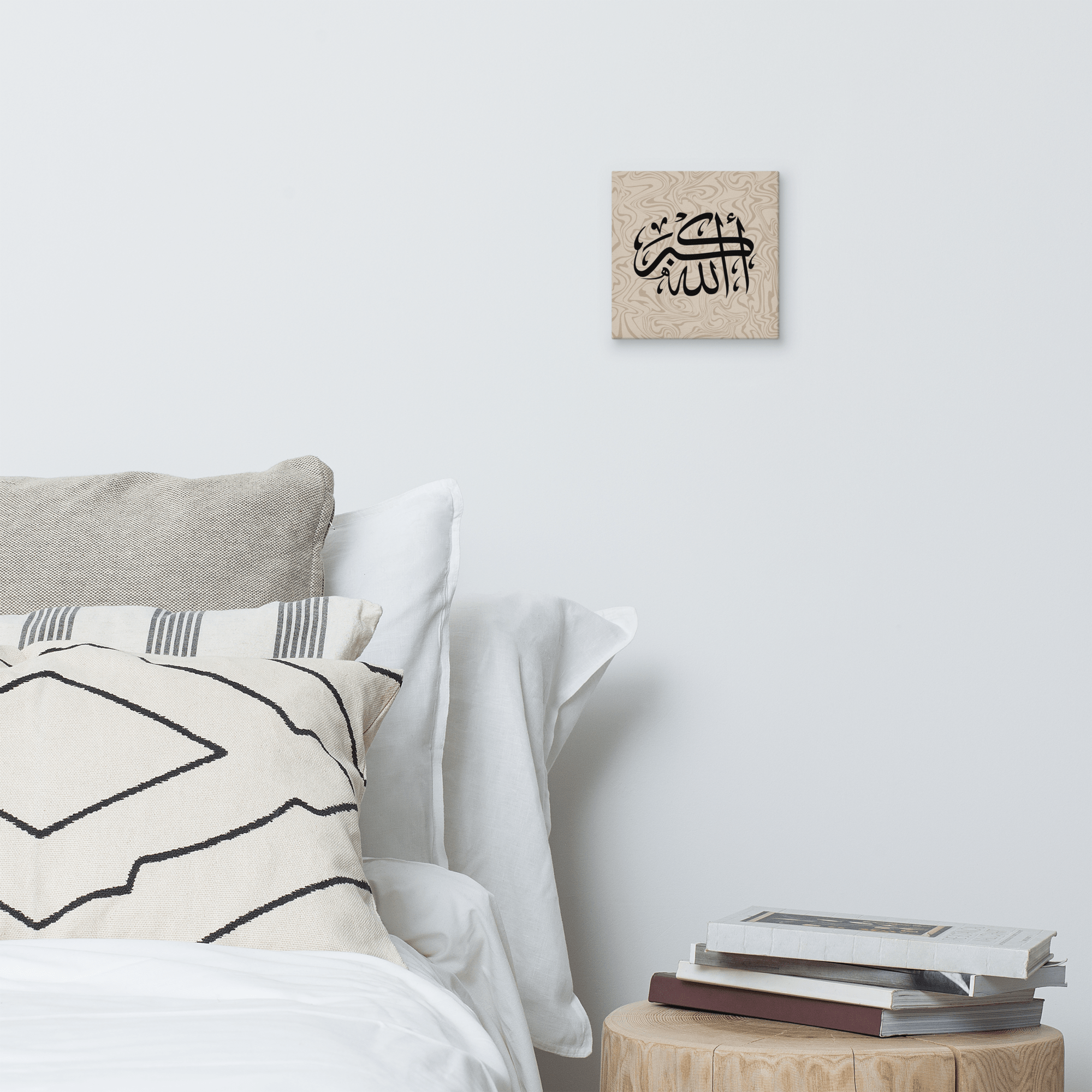 Black AllahuAkbar Marble Background Canvas – Islamic calligraphy canvas | Nurul Khatt