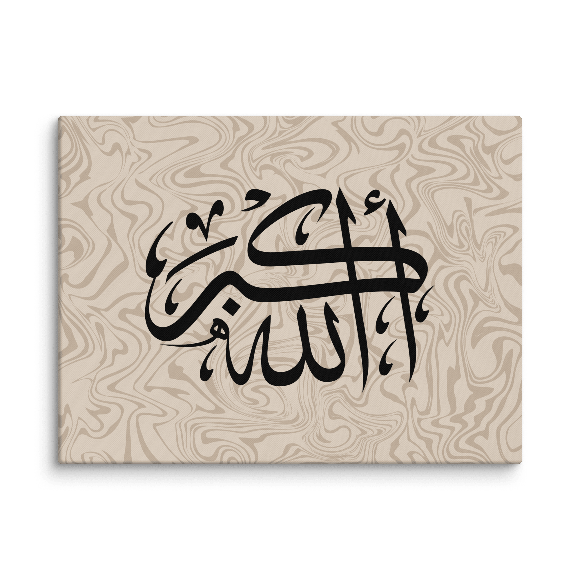 Black AllahuAkbar Marble Background Canvas – Islamic calligraphy canvas | Nurul Khatt