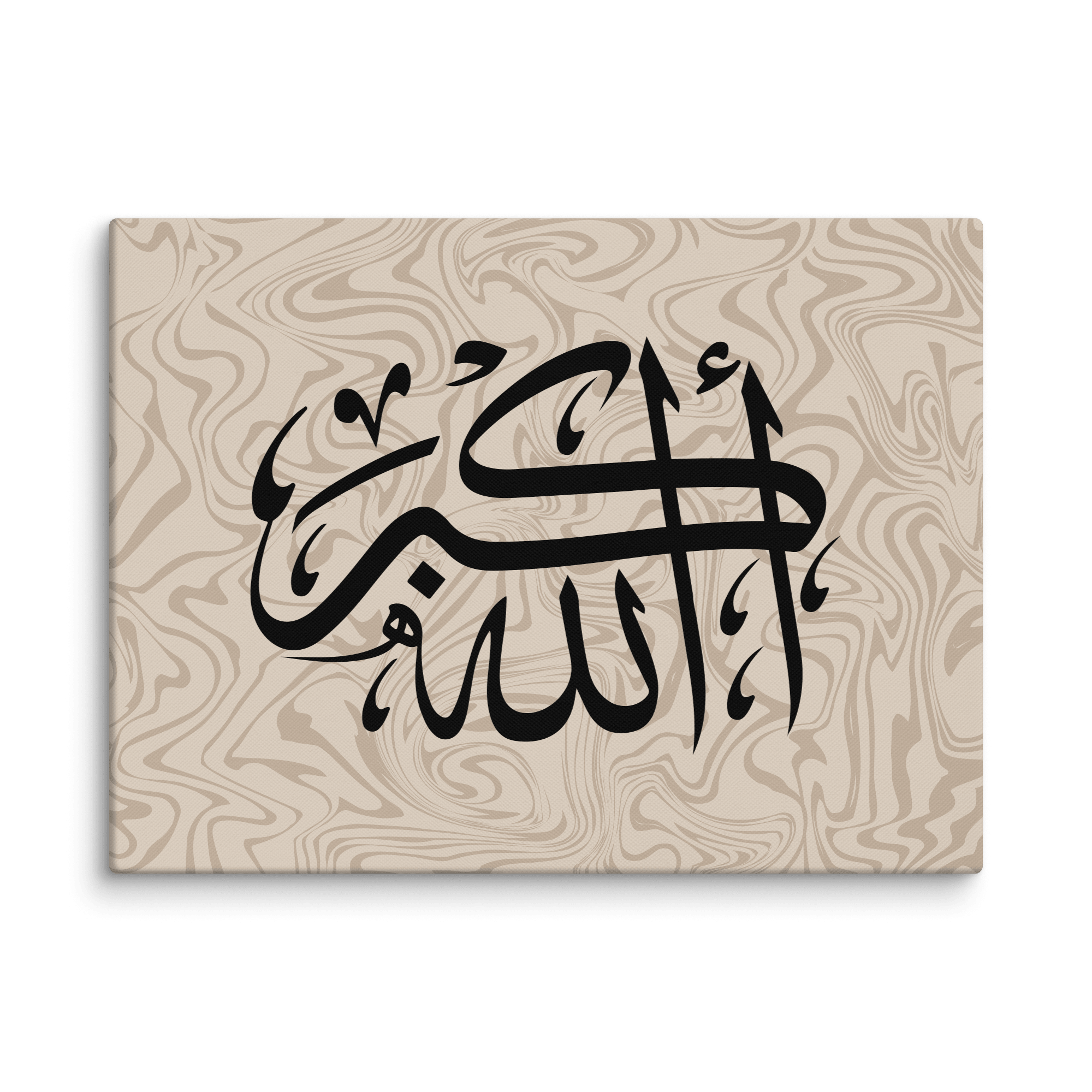 Black AllahuAkbar Marble Background Canvas – Islamic calligraphy canvas | Nurul Khatt