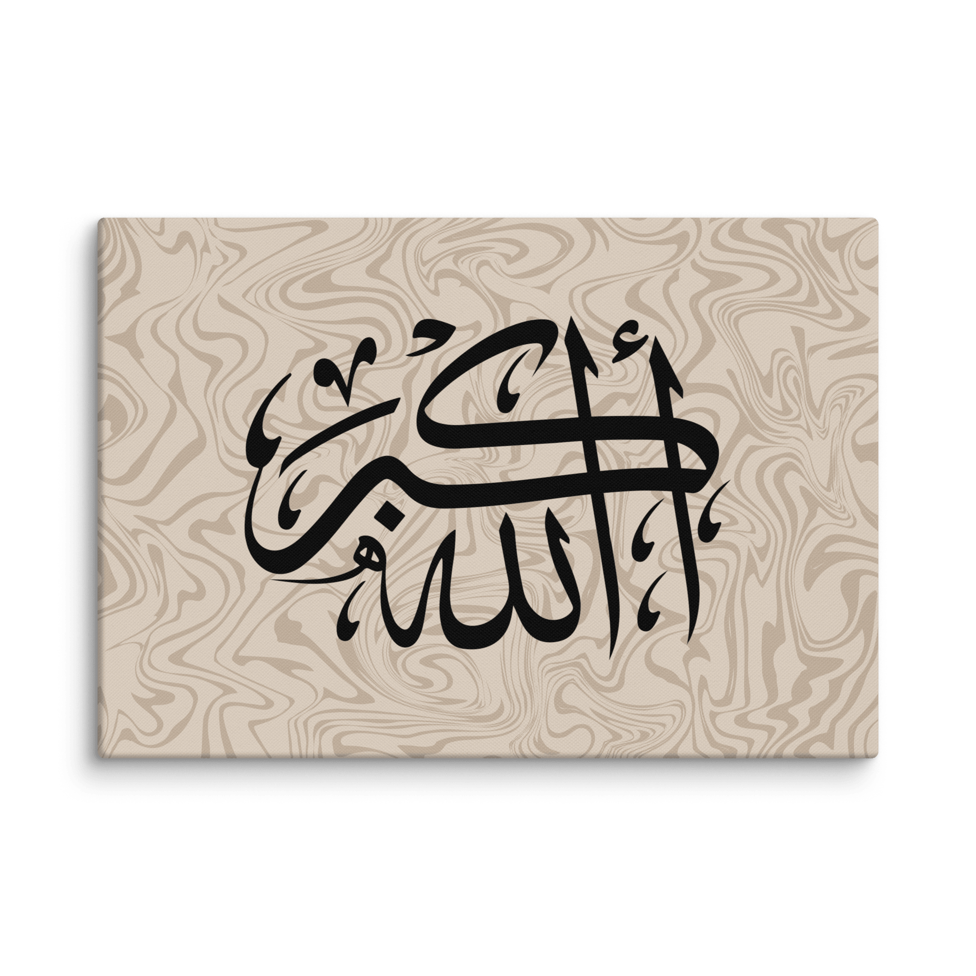 Black AllahuAkbar Marble Background Canvas – Islamic calligraphy canvas | Nurul Khatt