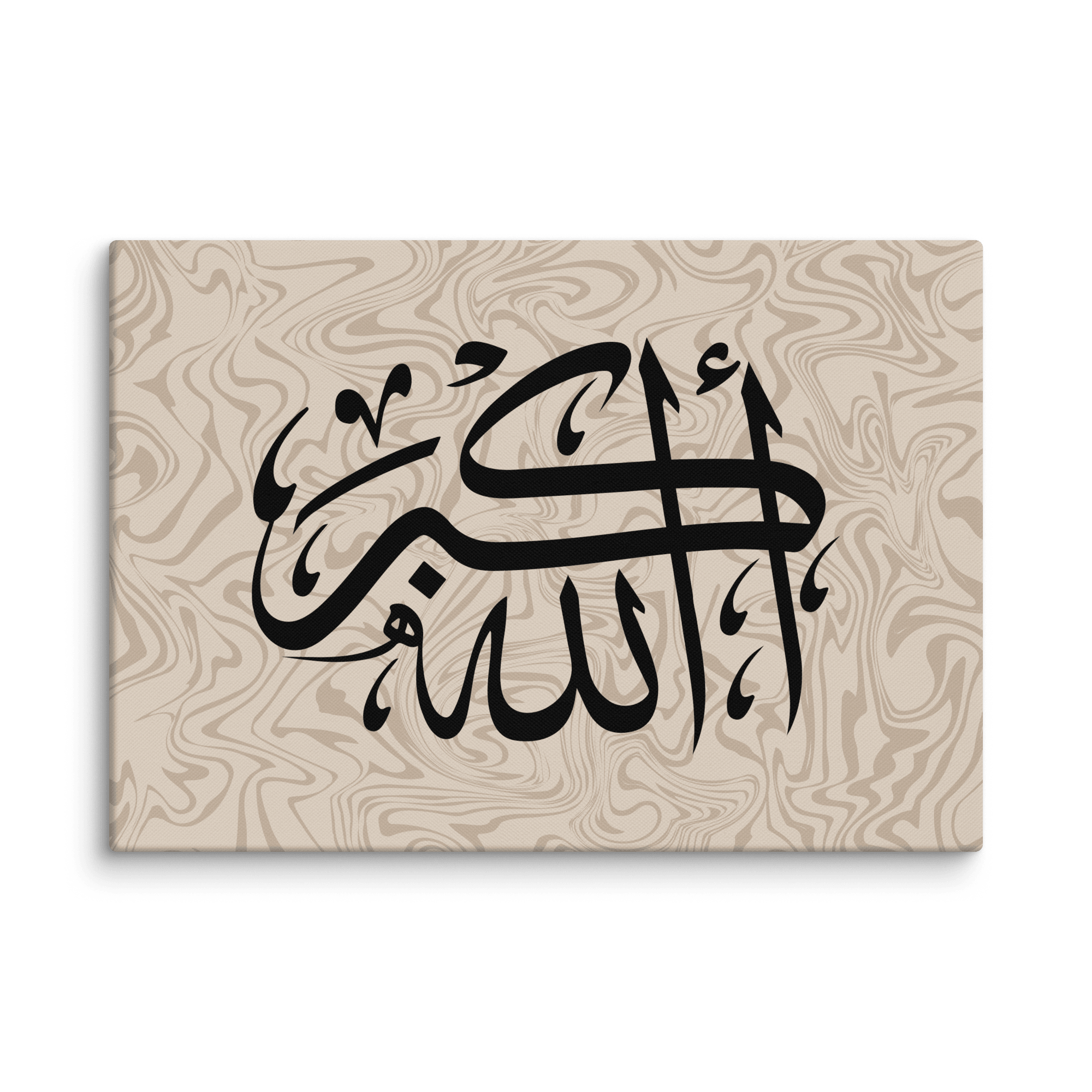 Black AllahuAkbar Marble Background Canvas – Islamic calligraphy canvas | Nurul Khatt