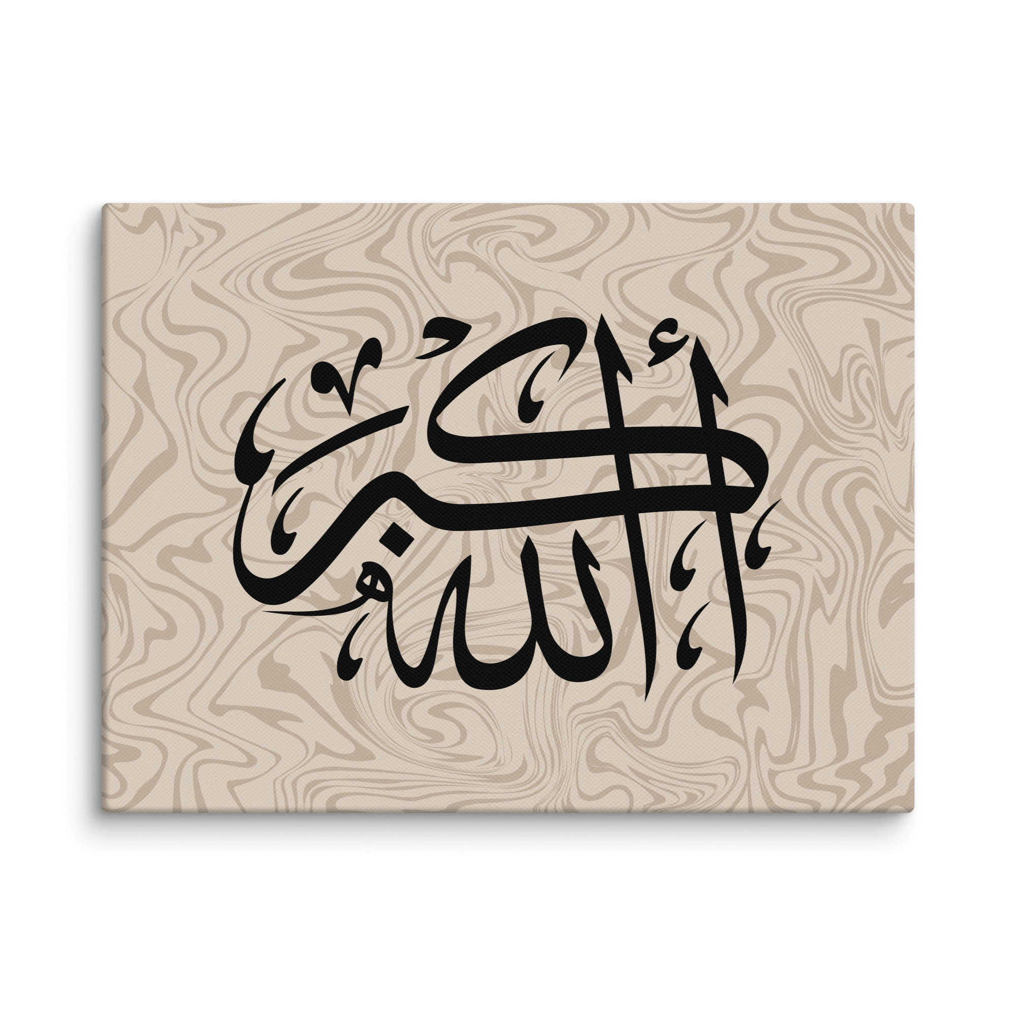 Black AllahuAkbar Marble Background Canvas – Islamic calligraphy canvas | Nurul Khatt