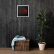Framed Red on black AllahuAkbar Canvas – Islamic calligraphy canvas | Nurul Khatt