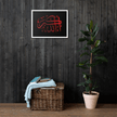 Framed Red on black AllahuAkbar Canvas – Islamic calligraphy canvas | Nurul Khatt