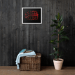 Framed Red on black AllahuAkbar Canvas – Islamic calligraphy canvas | Nurul Khatt