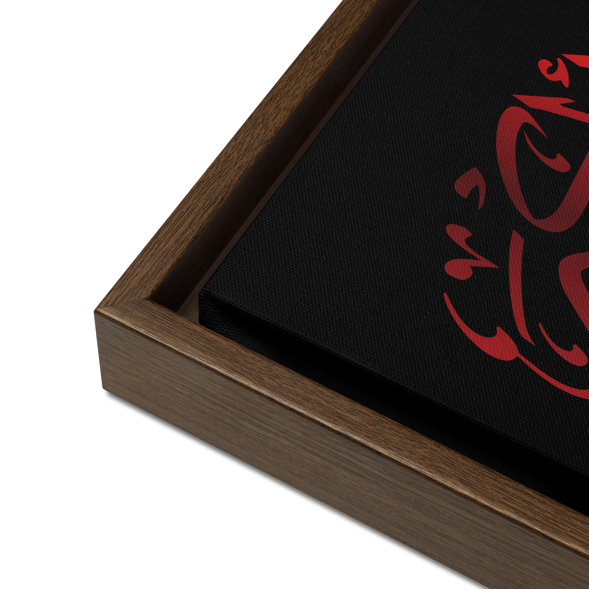 Framed Red on black AllahuAkbar Canvas – Islamic calligraphy canvas | Nurul Khatt