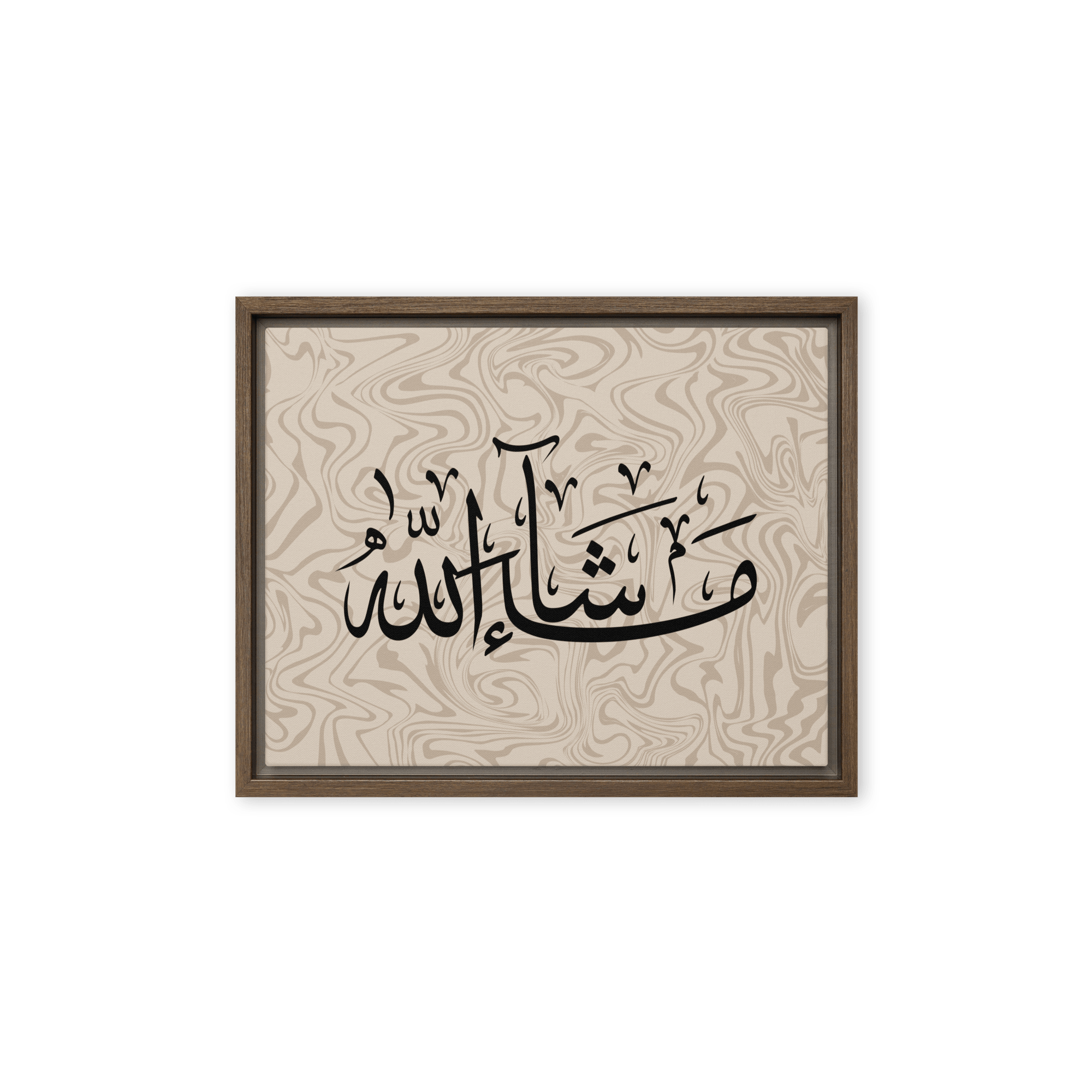 MashaAllah Framed Canvas Marble Background – Islamic calligraphy canvas | Nurul Khatt