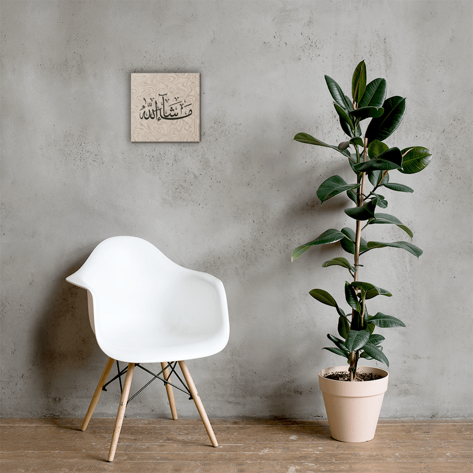 Masha'Allah Marble Background Canvas – Islamic calligraphy canvas | Nurul Khatt
