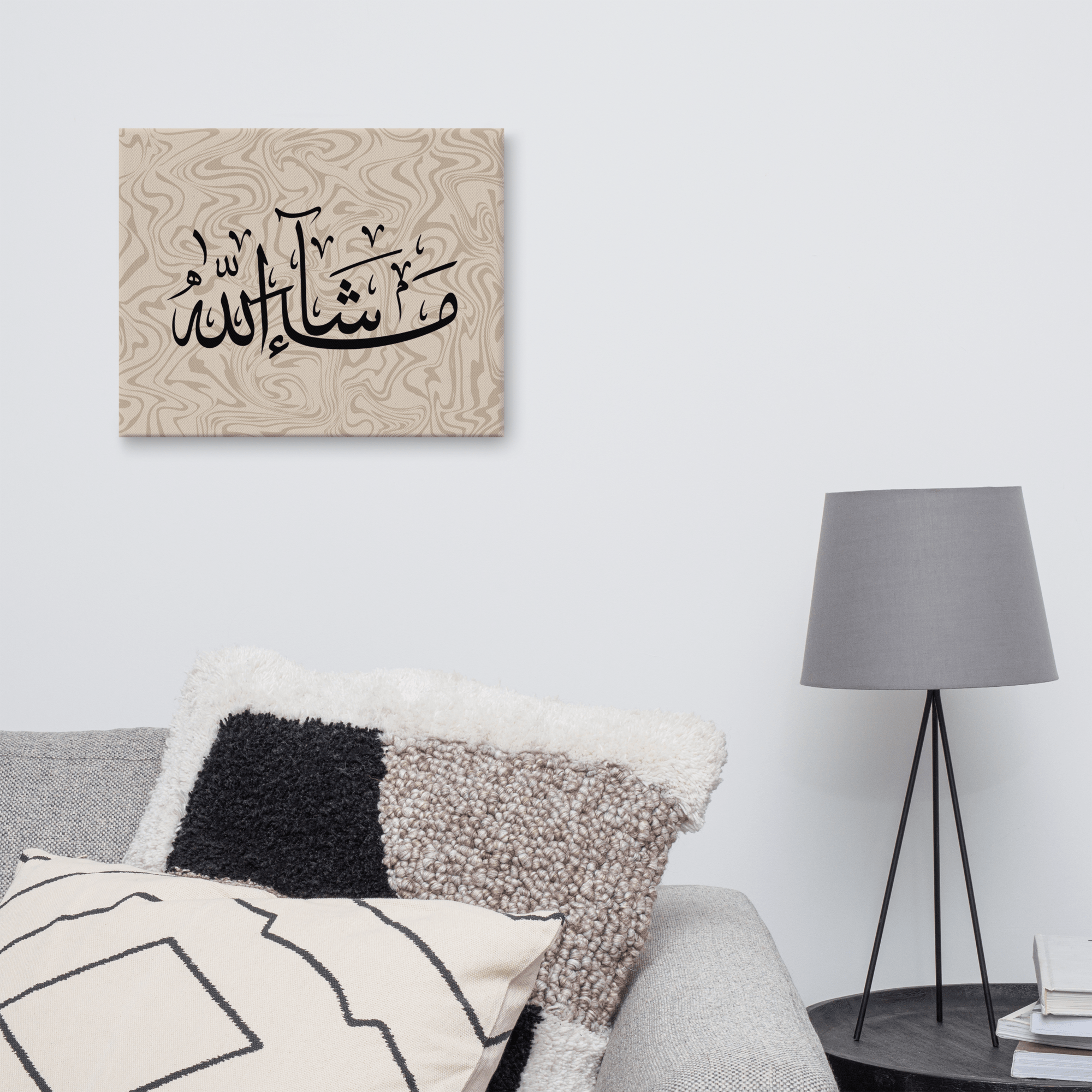 Masha'Allah Marble Background Canvas – Islamic calligraphy canvas | Nurul Khatt
