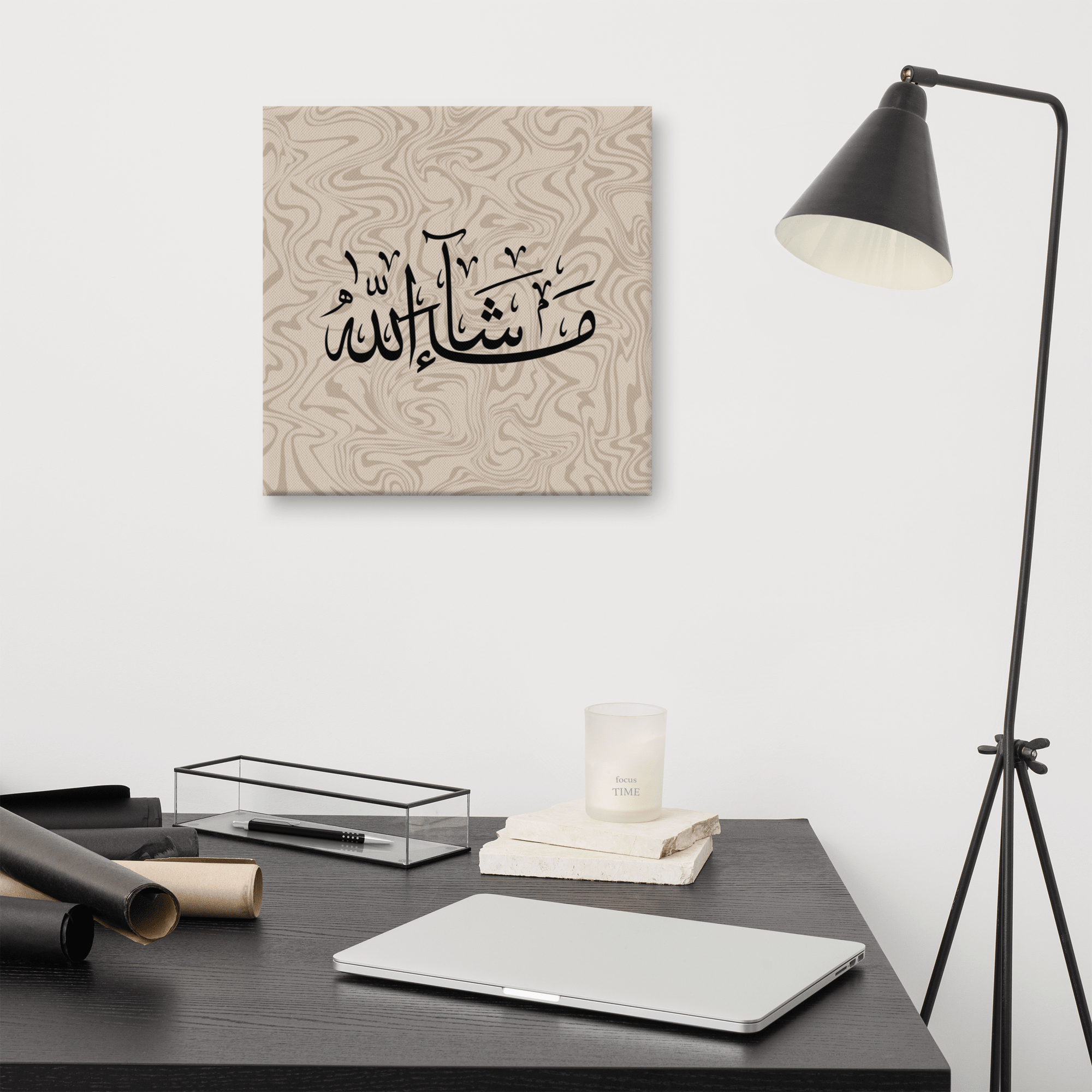 Masha'Allah Marble Background Canvas – Islamic calligraphy canvas | Nurul Khatt