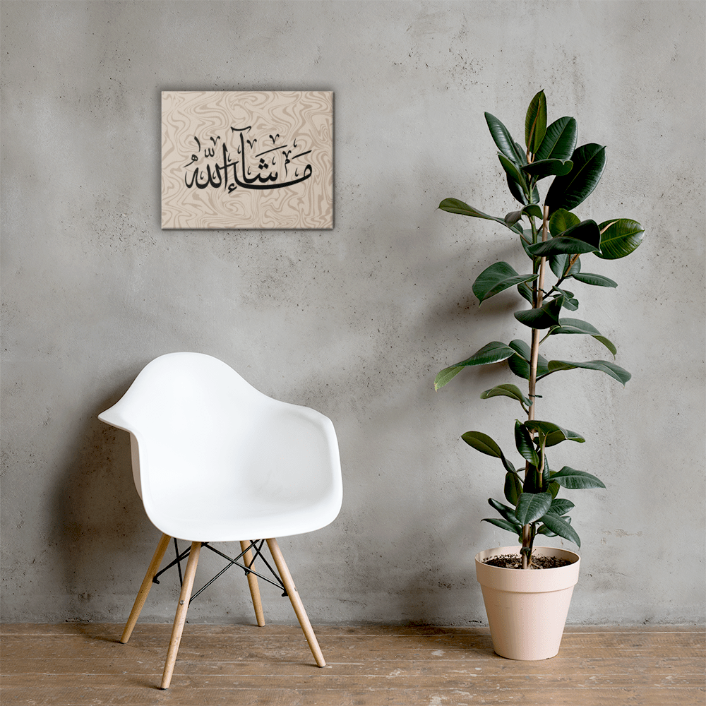 Masha'Allah Marble Background Canvas – Islamic calligraphy canvas | Nurul Khatt
