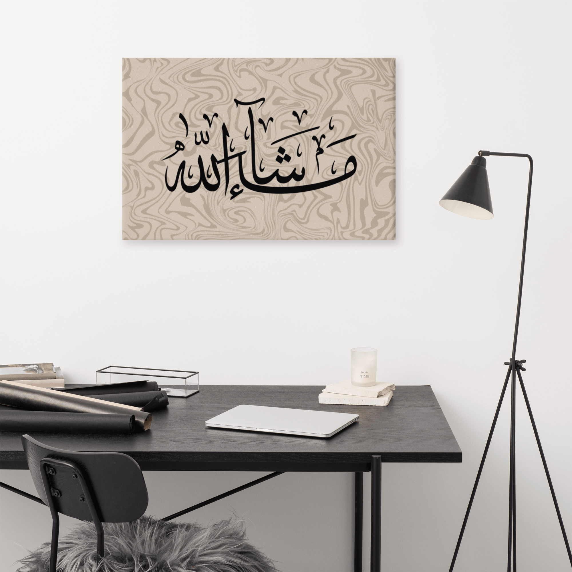Masha'Allah Marble Background Canvas – Islamic calligraphy canvas | Nurul Khatt