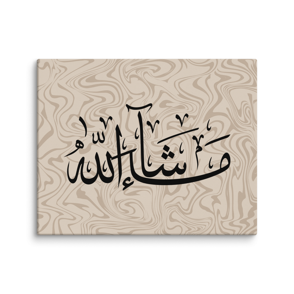 Masha'Allah Marble Background Canvas – Islamic calligraphy canvas | Nurul Khatt