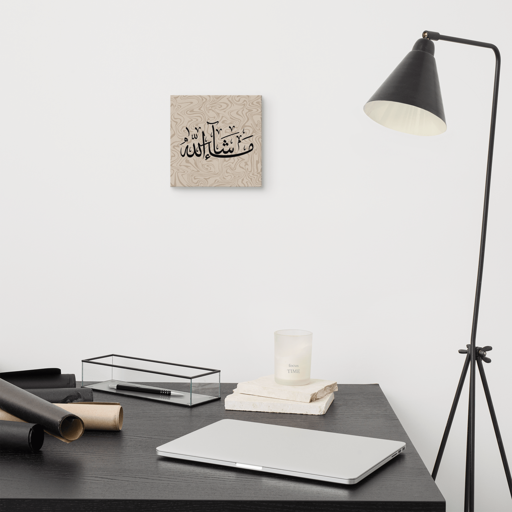 Masha'Allah Marble Background Canvas – Islamic calligraphy canvas | Nurul Khatt