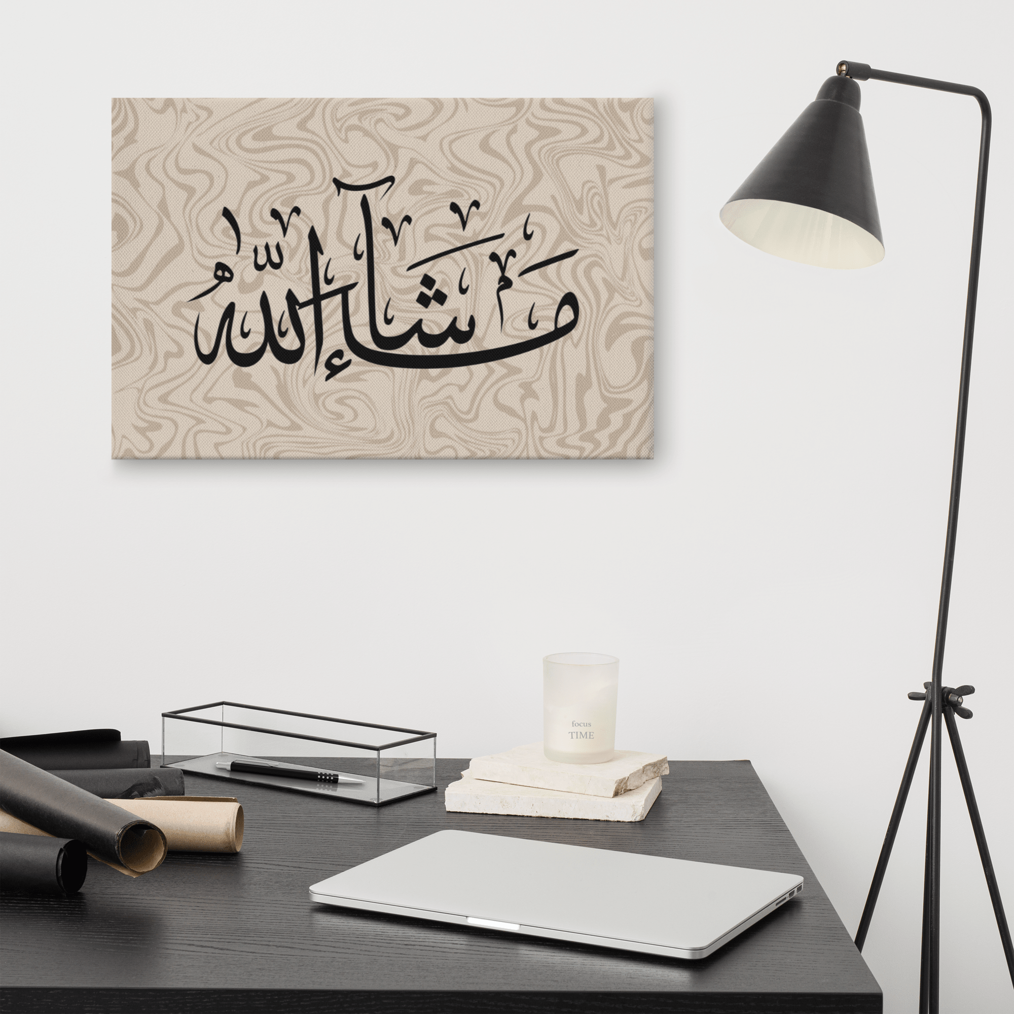 Masha'Allah Marble Background Canvas – Islamic calligraphy canvas | Nurul Khatt