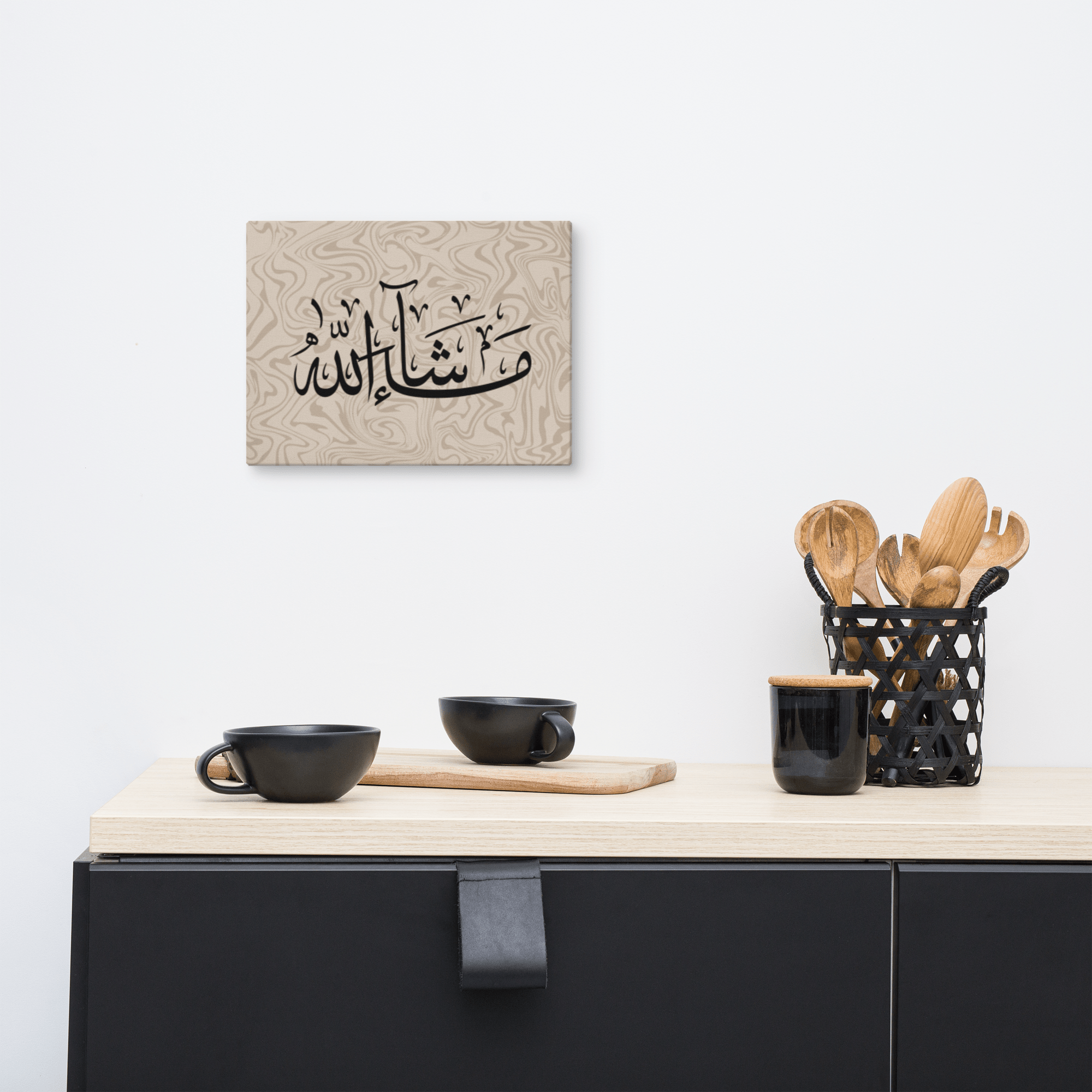 Masha'Allah Marble Background Canvas – Islamic calligraphy canvas | Nurul Khatt