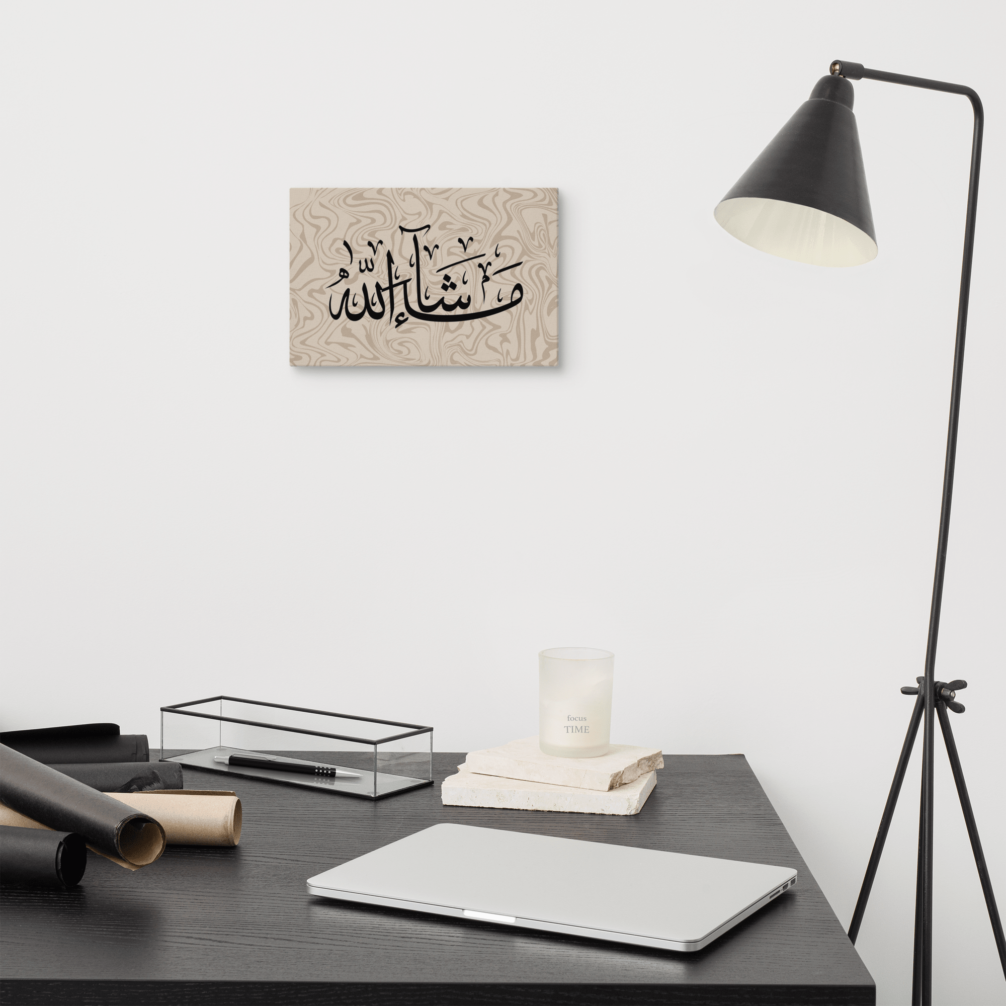 Masha'Allah Marble Background Canvas – Islamic calligraphy canvas | Nurul Khatt