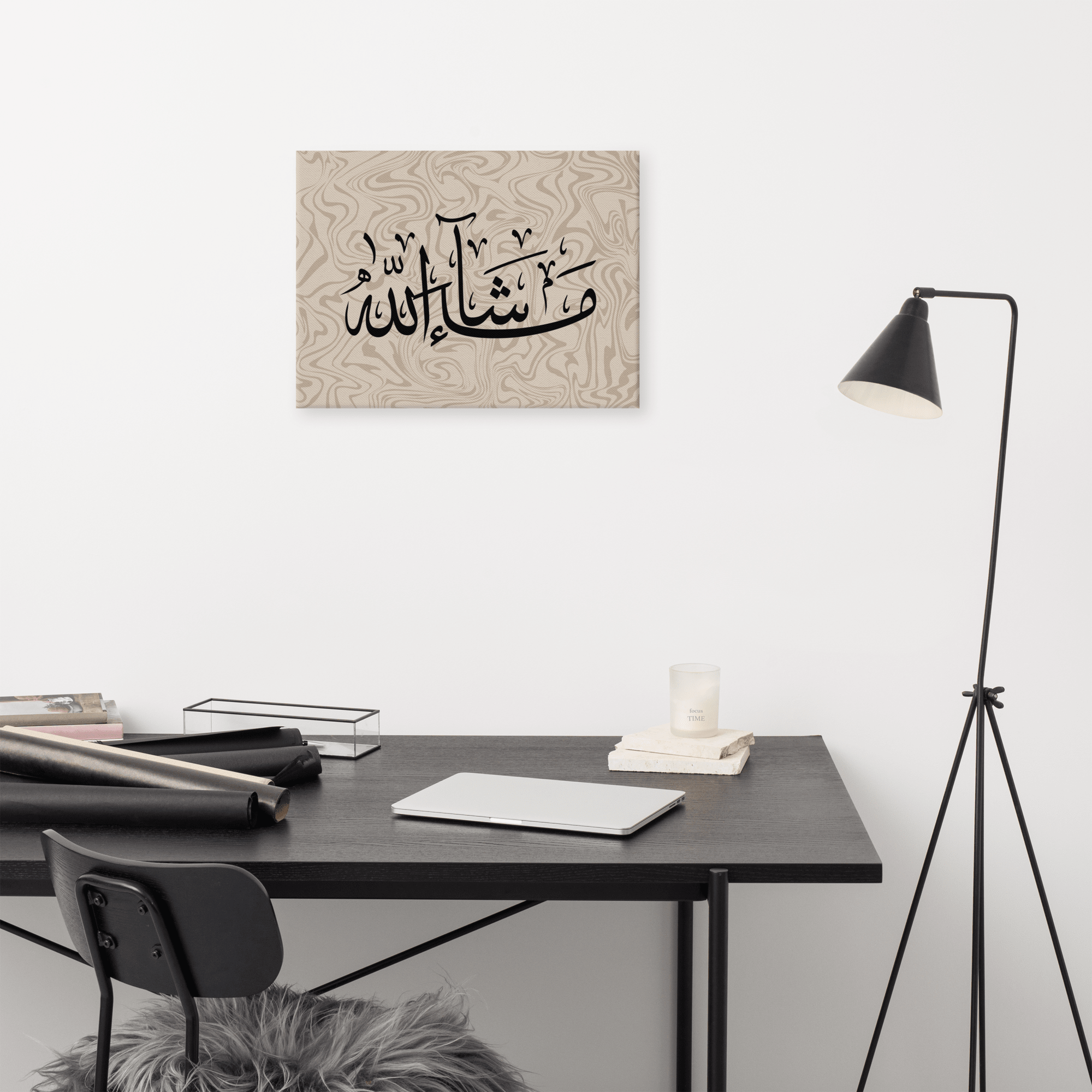 Masha'Allah Marble Background Canvas – Islamic calligraphy canvas | Nurul Khatt