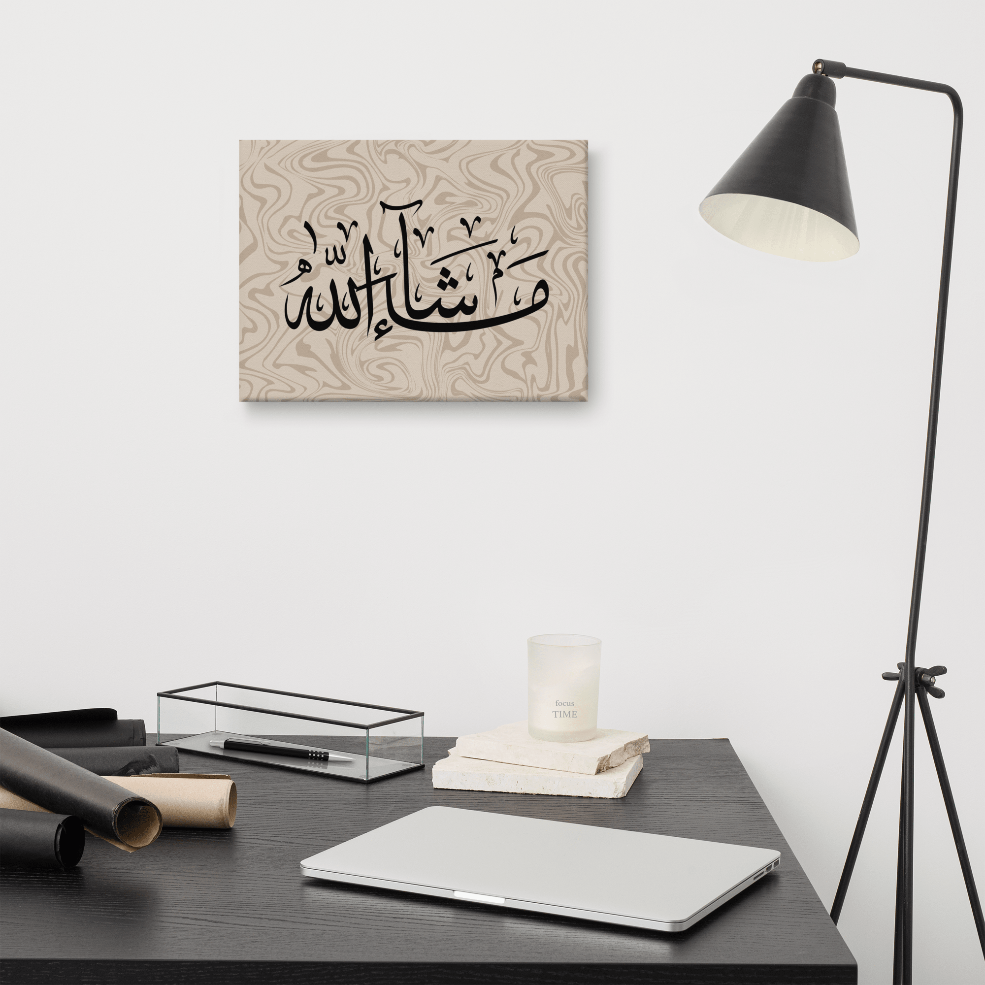 Masha'Allah Marble Background Canvas – Islamic calligraphy canvas | Nurul Khatt