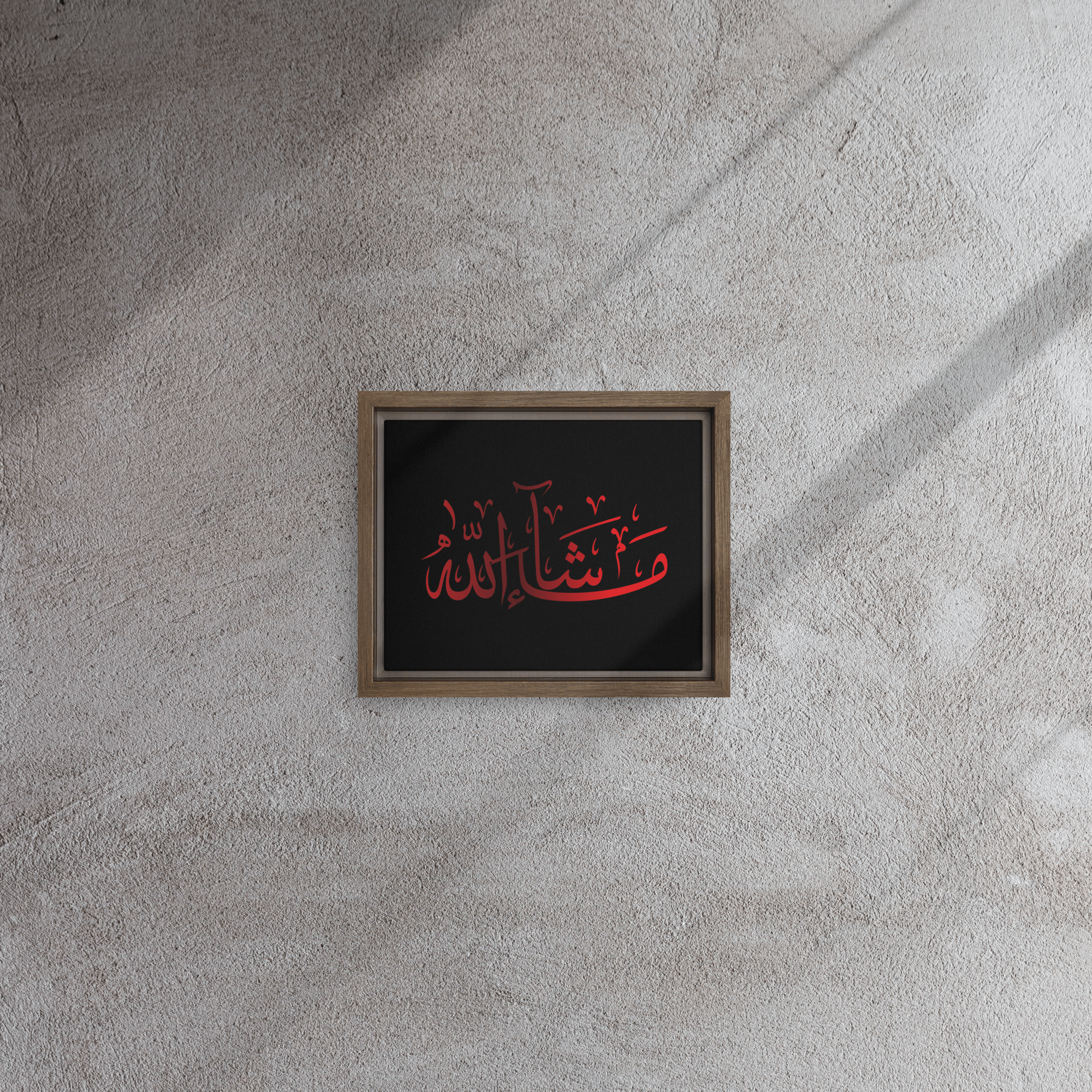 MashaAllah Red Framed Canvas – Islamic calligraphy canvas | Nurul Khatt