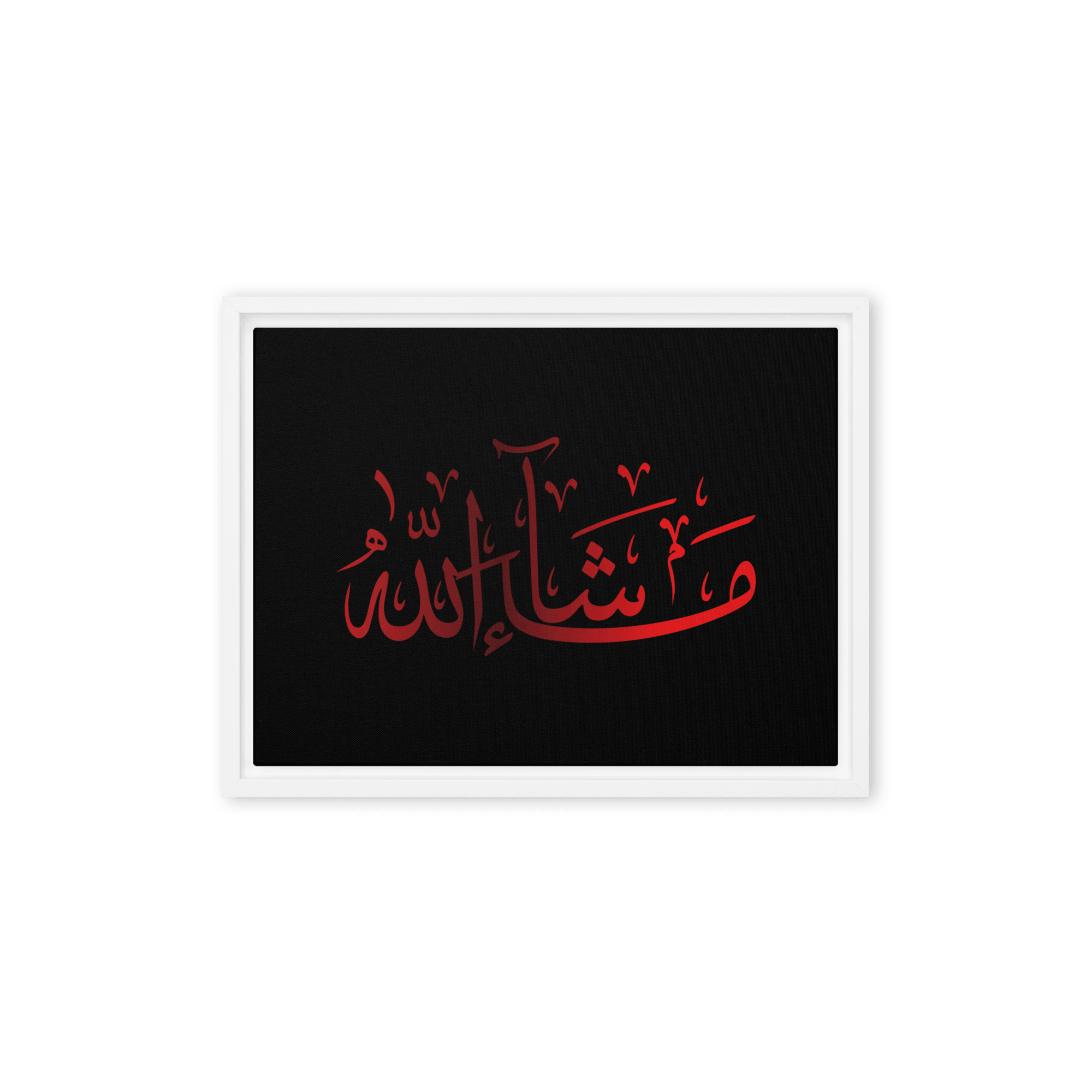 MashaAllah Red Framed Canvas – Islamic calligraphy canvas | Nurul Khatt