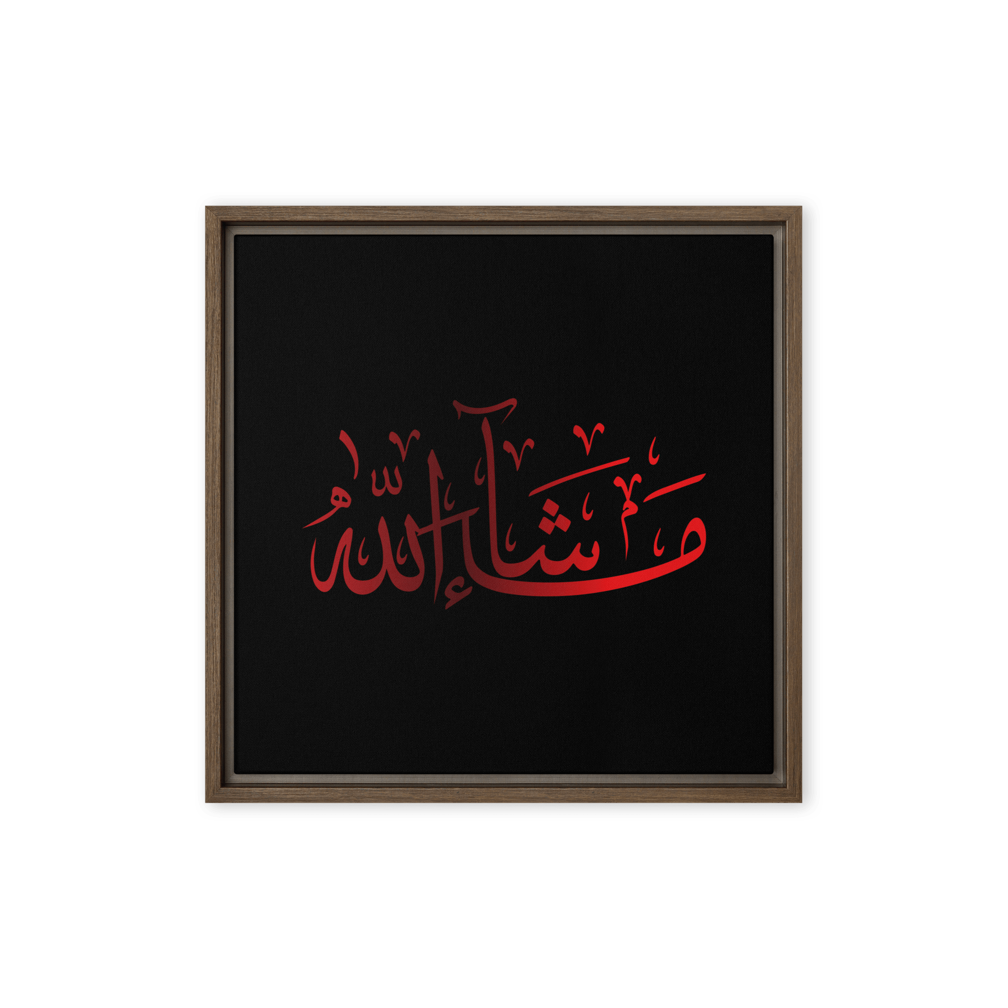 MashaAllah Red Framed Canvas – Islamic calligraphy canvas | Nurul Khatt