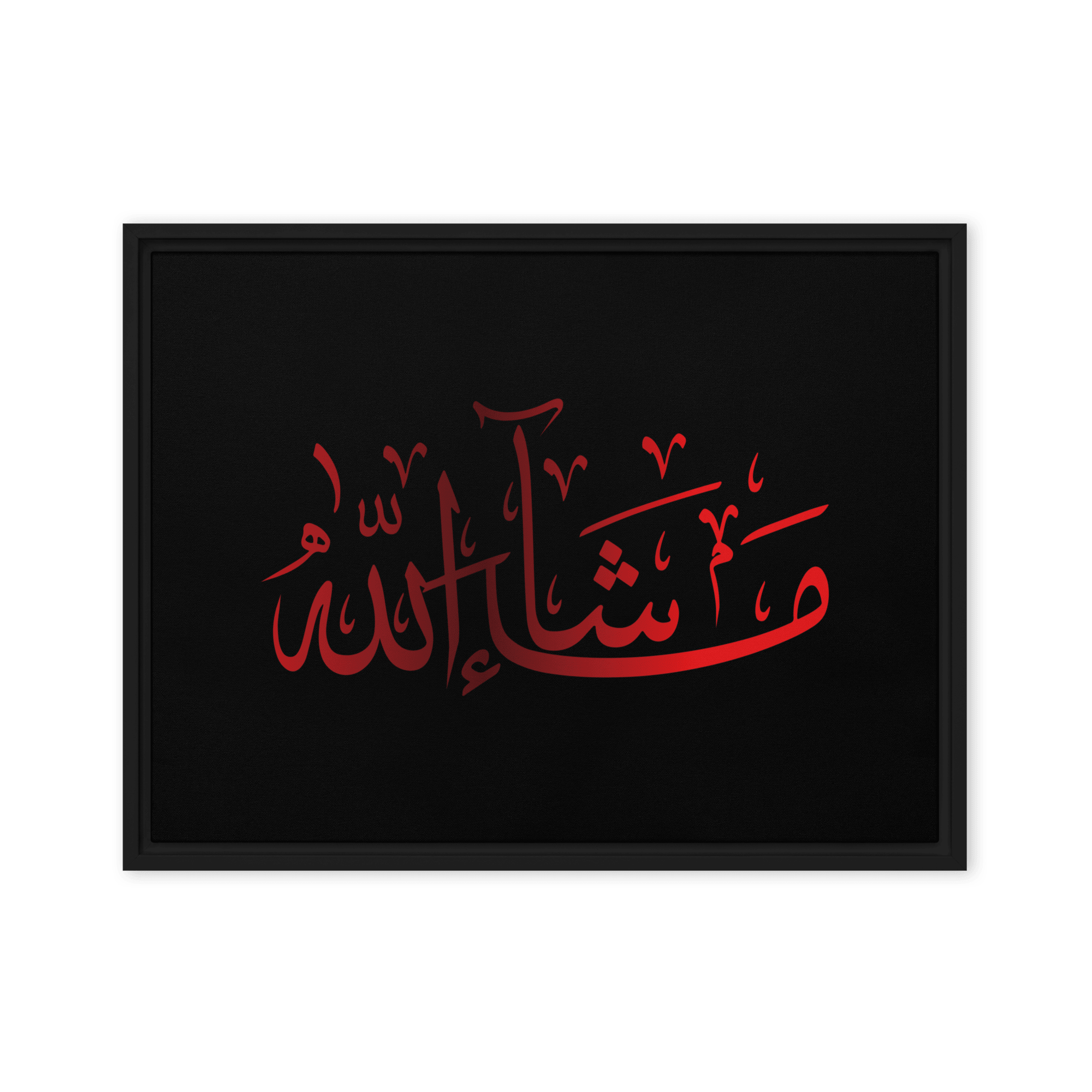 MashaAllah Red Framed Canvas – Islamic calligraphy canvas | Nurul Khatt