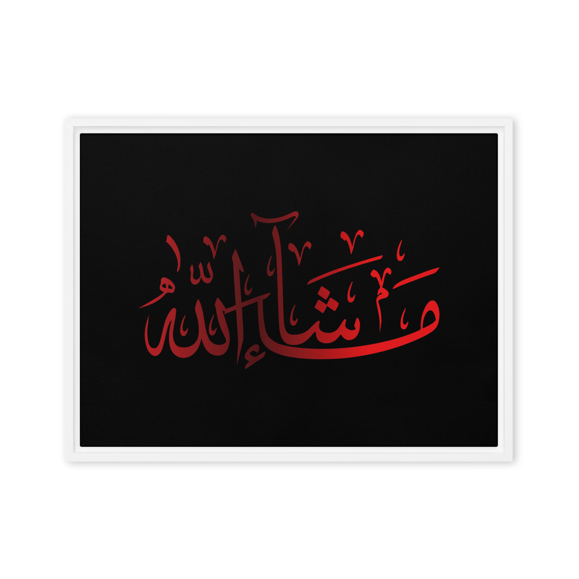 MashaAllah Red Framed Canvas – Islamic calligraphy canvas | Nurul Khatt