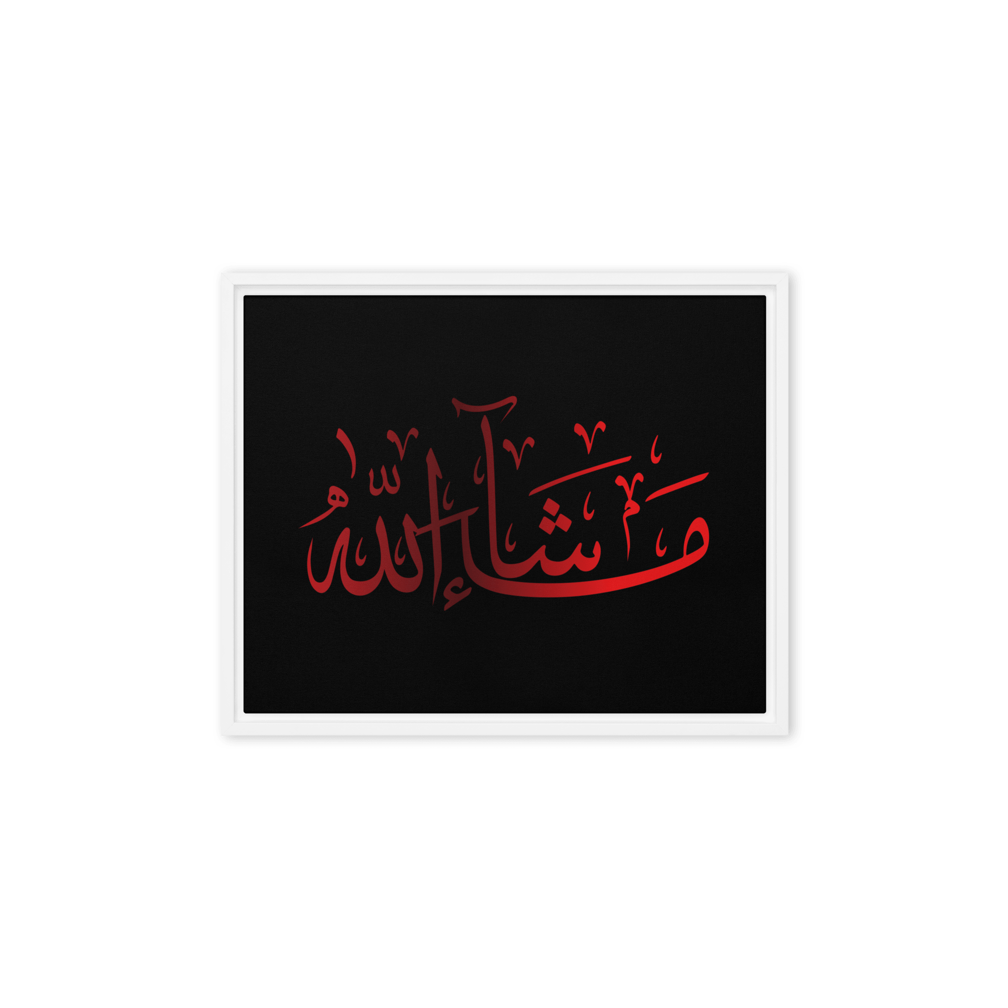 MashaAllah Red Framed Canvas – Islamic calligraphy canvas | Nurul Khatt