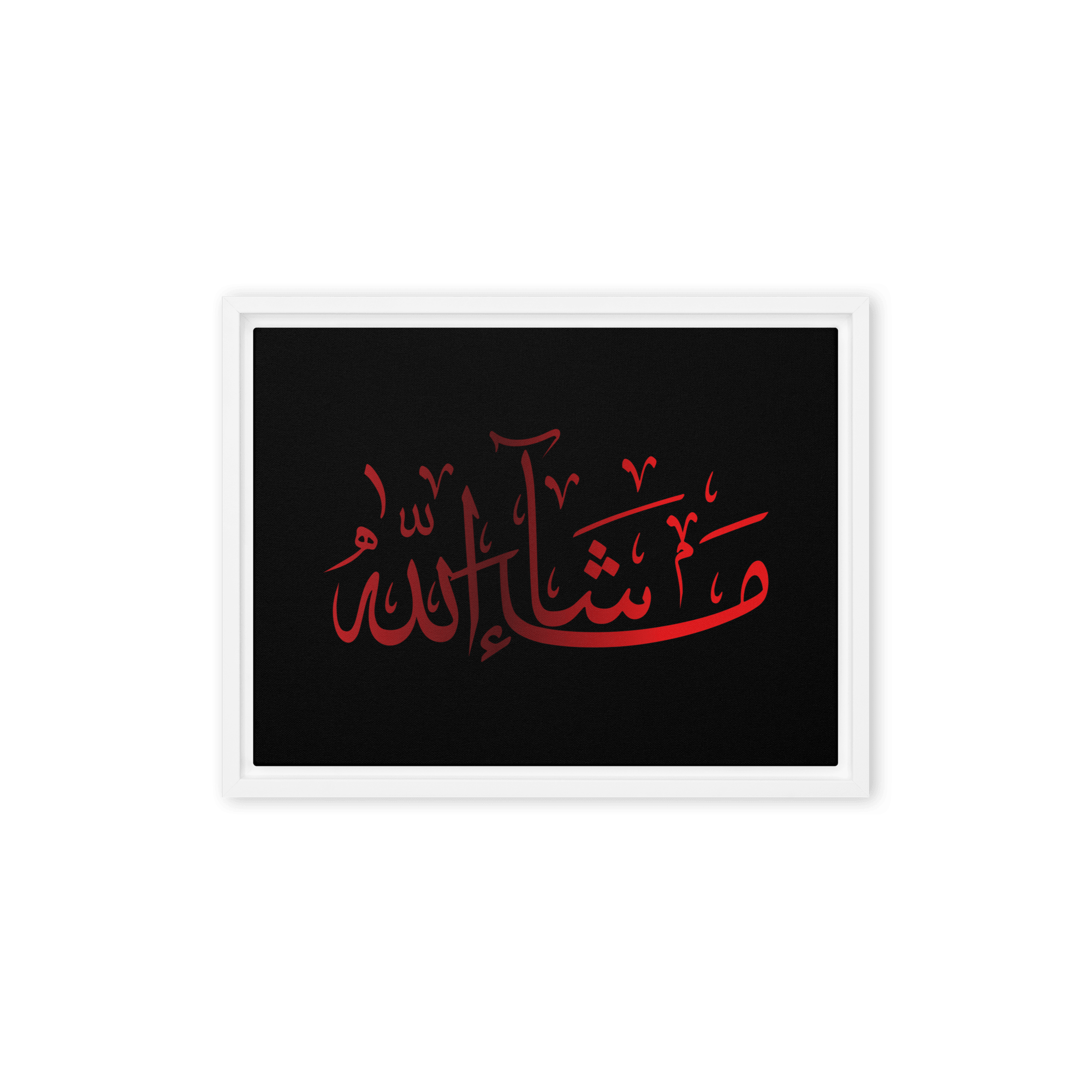MashaAllah Red Framed Canvas – Islamic calligraphy canvas | Nurul Khatt