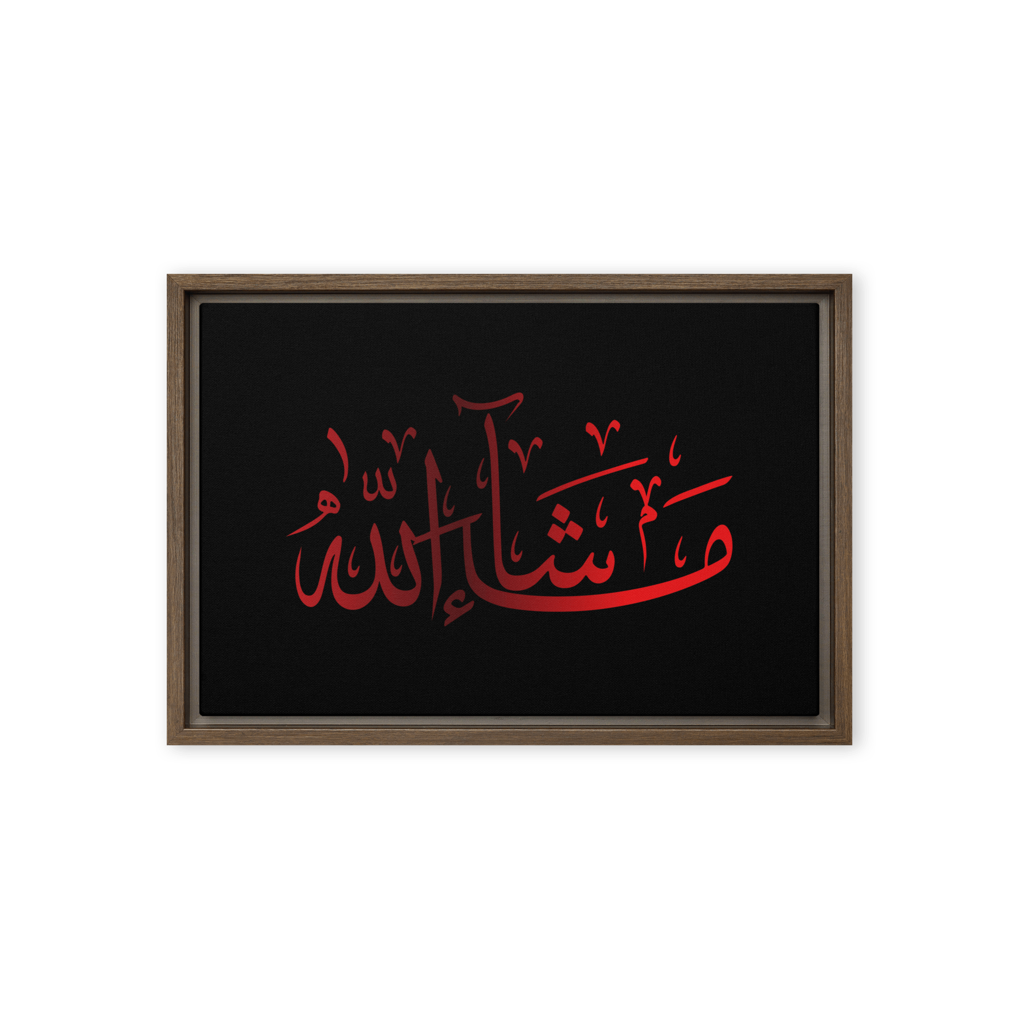 MashaAllah Red Framed Canvas – Islamic calligraphy canvas | Nurul Khatt
