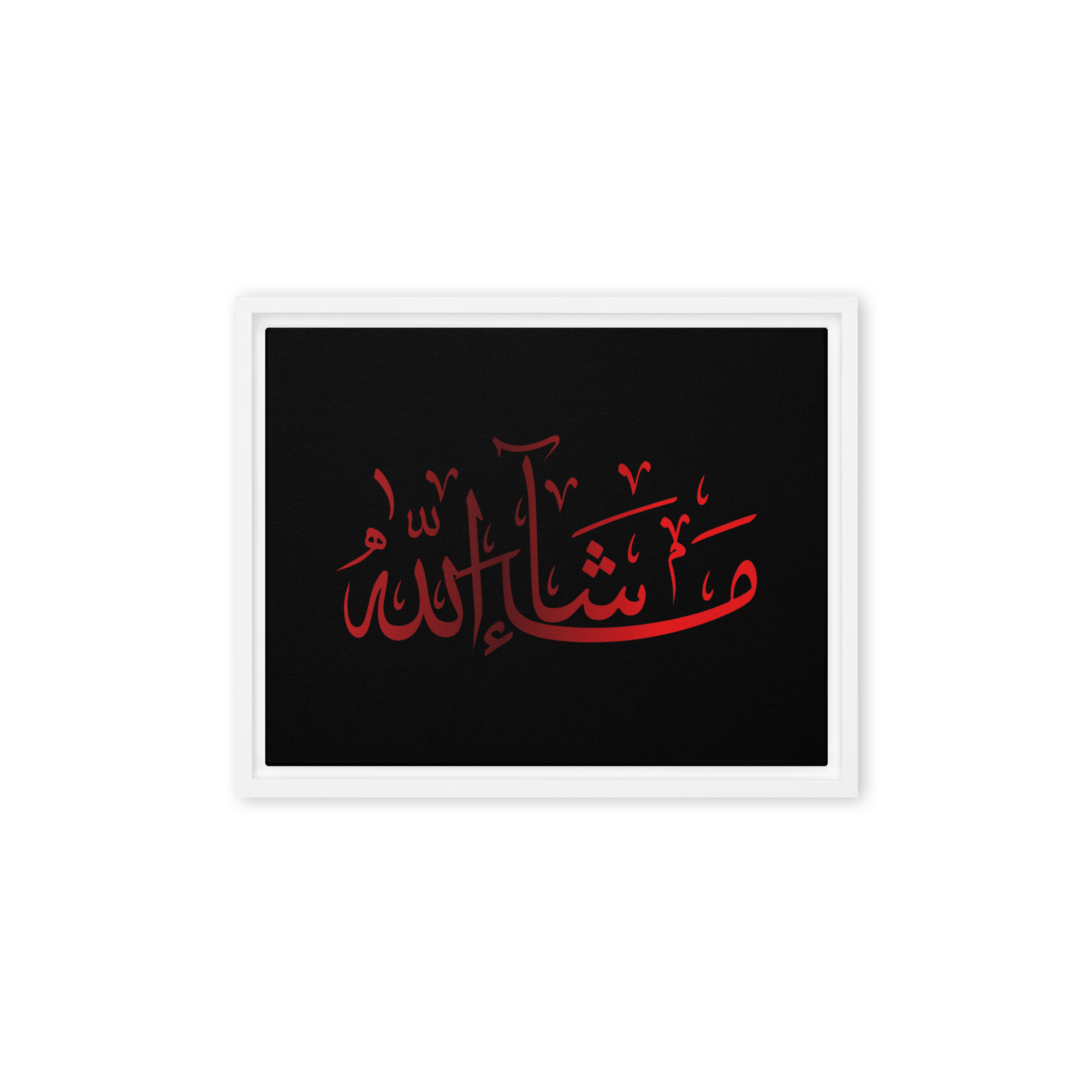 MashaAllah Red Framed Canvas – Islamic calligraphy canvas | Nurul Khatt