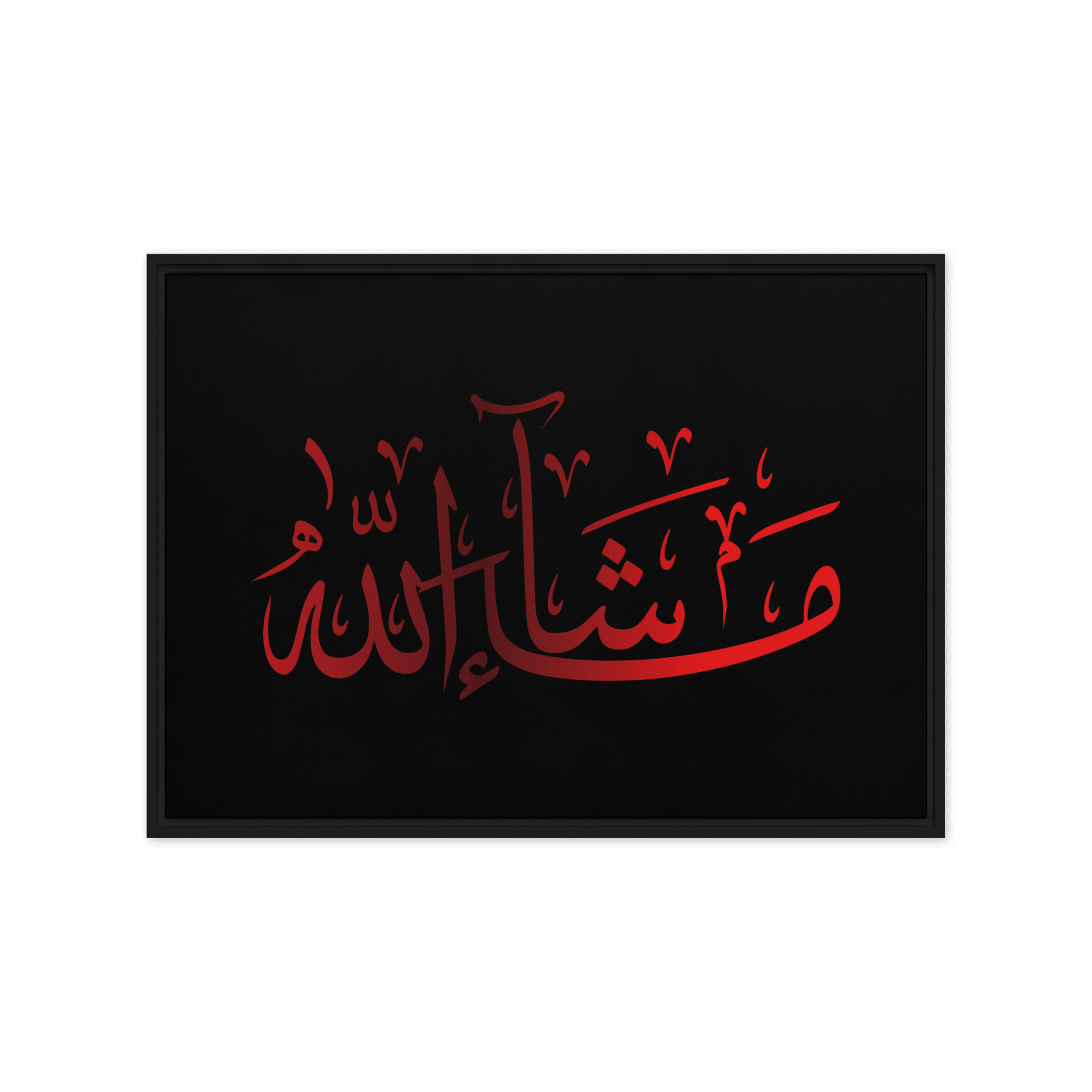 MashaAllah Red Framed Canvas – Islamic calligraphy canvas | Nurul Khatt