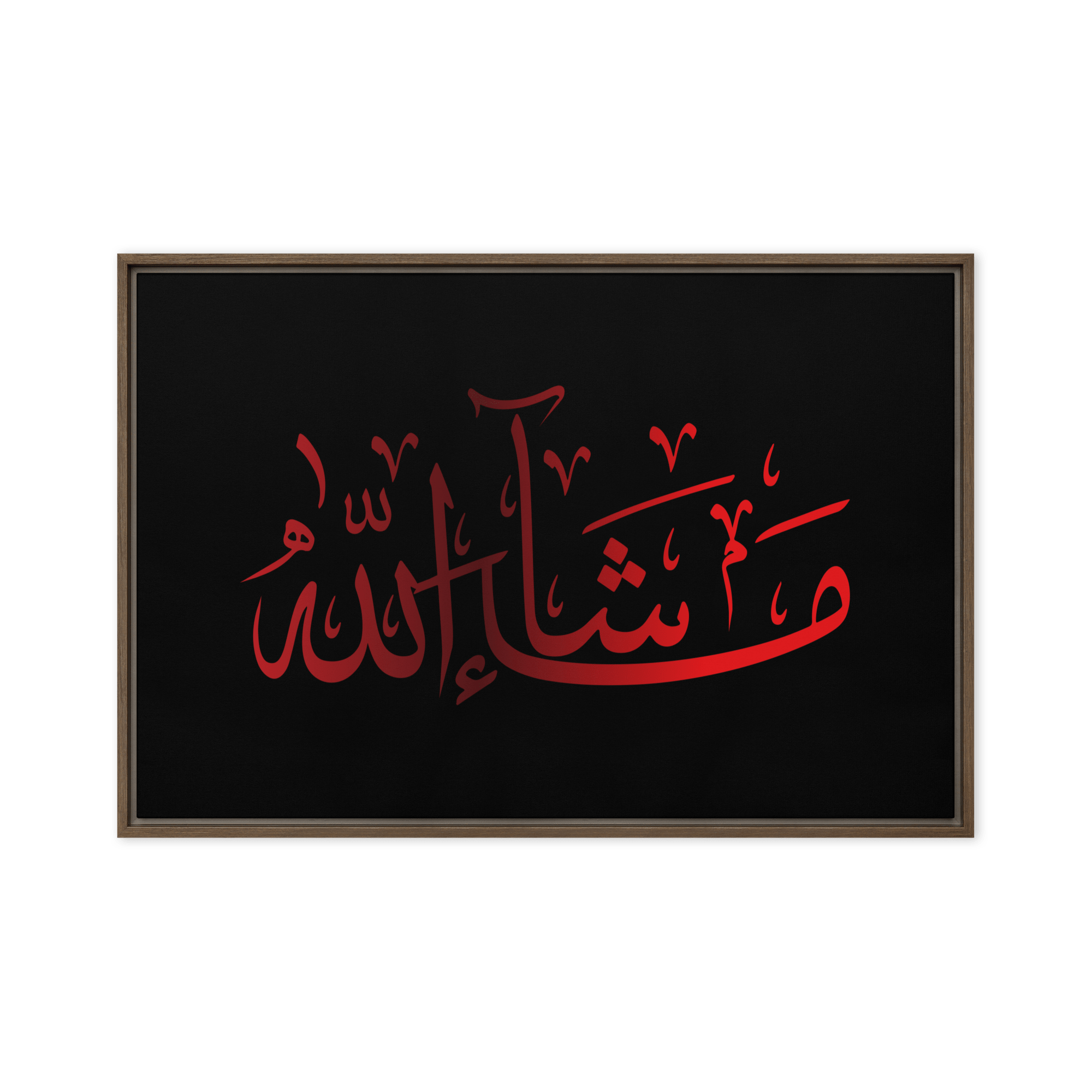 MashaAllah Red Framed Canvas – Islamic calligraphy canvas | Nurul Khatt
