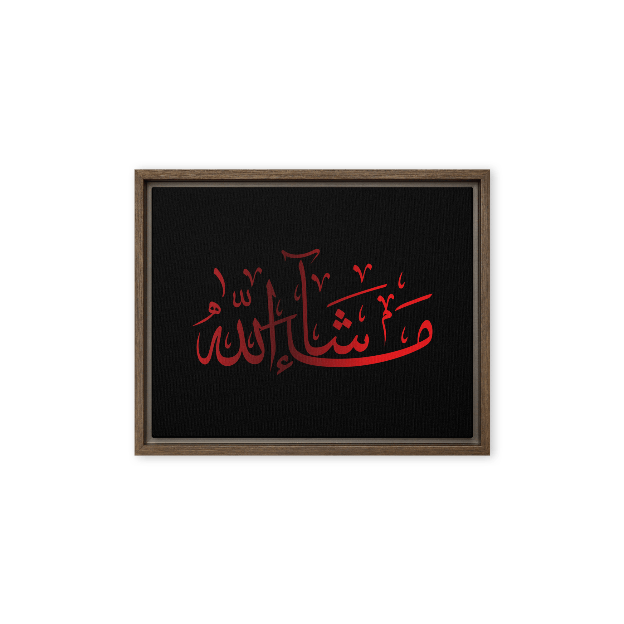MashaAllah Red Framed Canvas – Islamic calligraphy canvas | Nurul Khatt