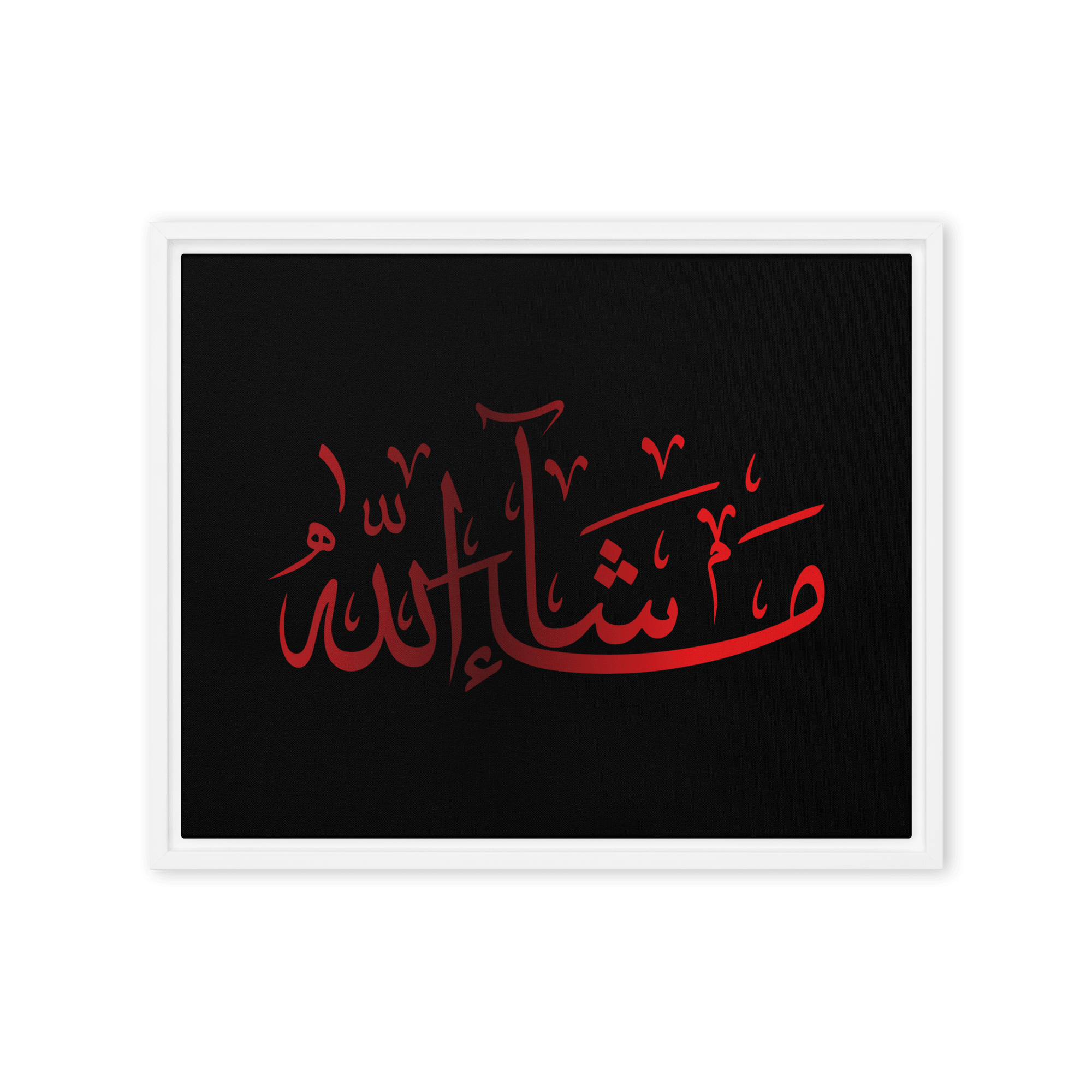 MashaAllah Red Framed Canvas – Islamic calligraphy canvas | Nurul Khatt