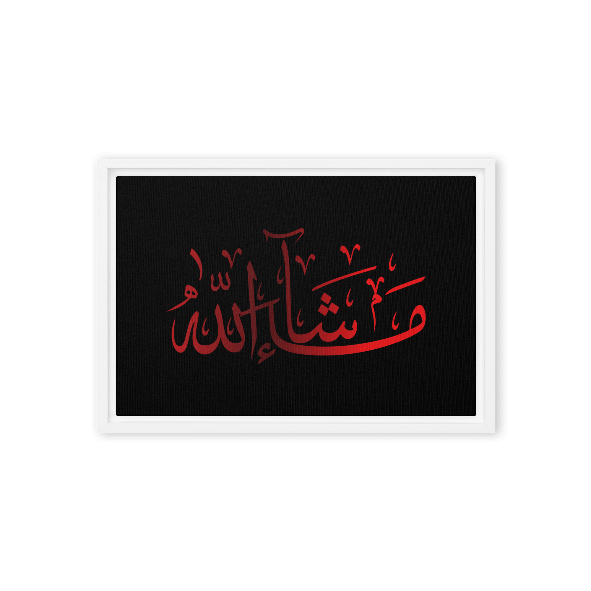 MashaAllah Red Framed Canvas – Islamic calligraphy canvas | Nurul Khatt