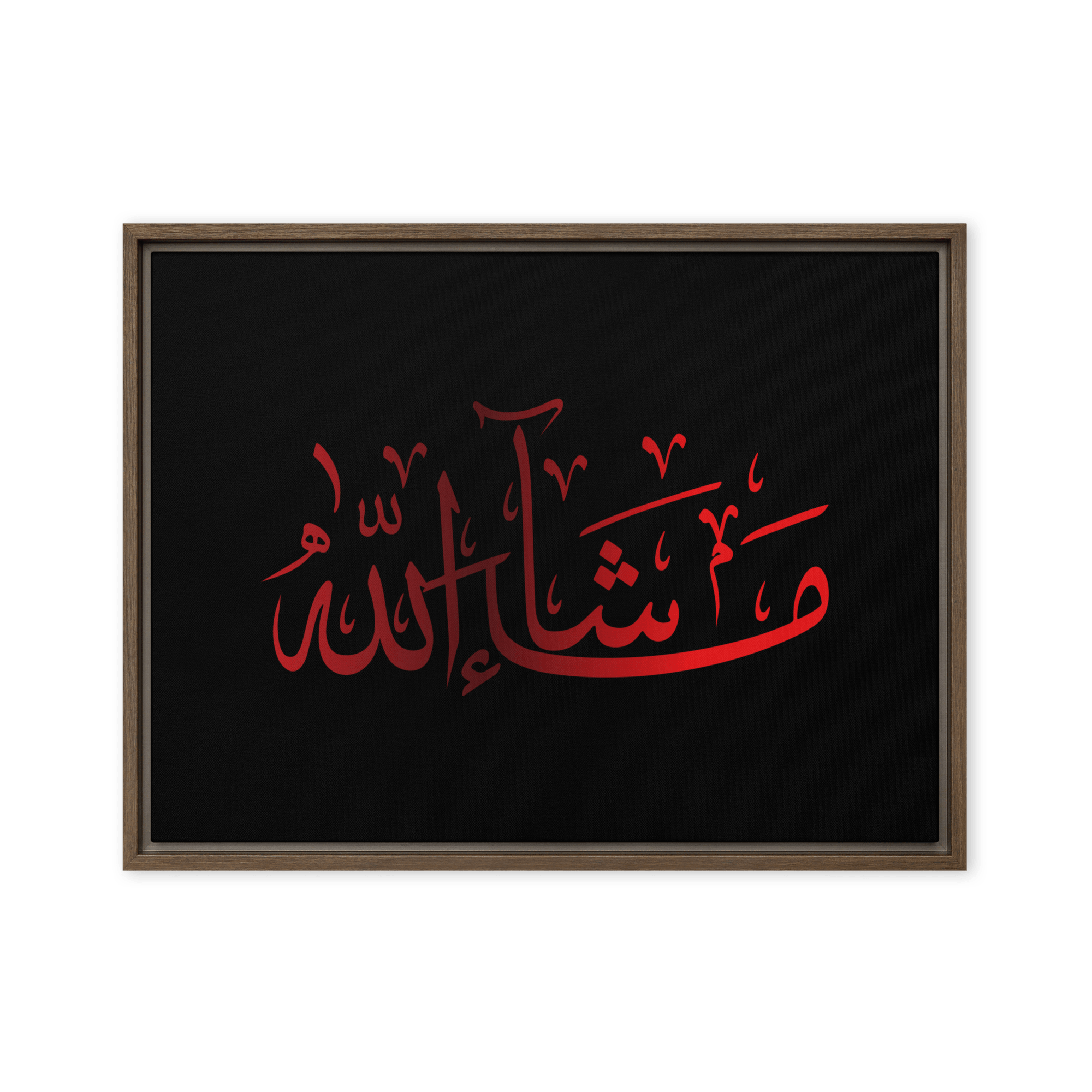 MashaAllah Red Framed Canvas – Islamic calligraphy canvas | Nurul Khatt