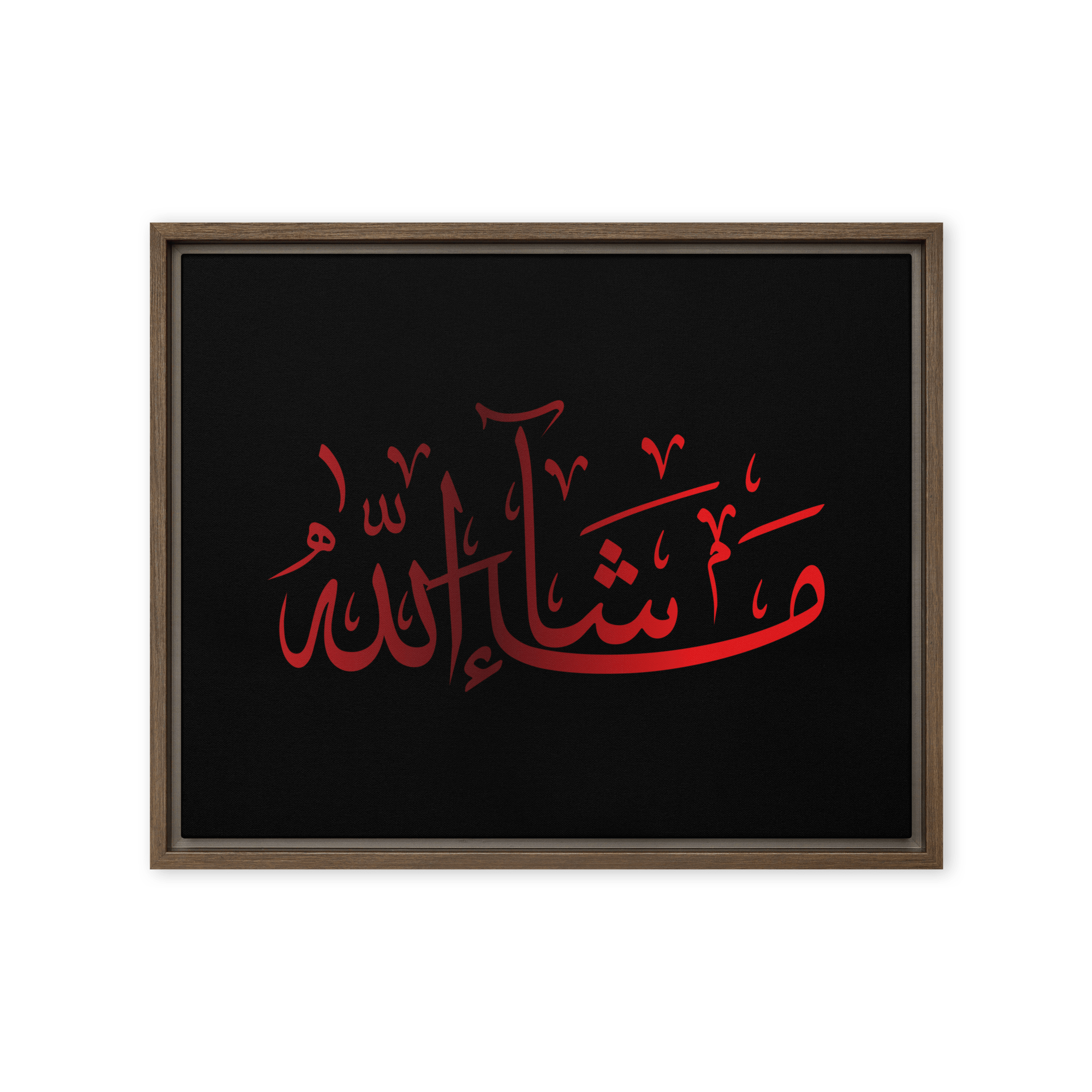 MashaAllah Red Framed Canvas – Islamic calligraphy canvas | Nurul Khatt