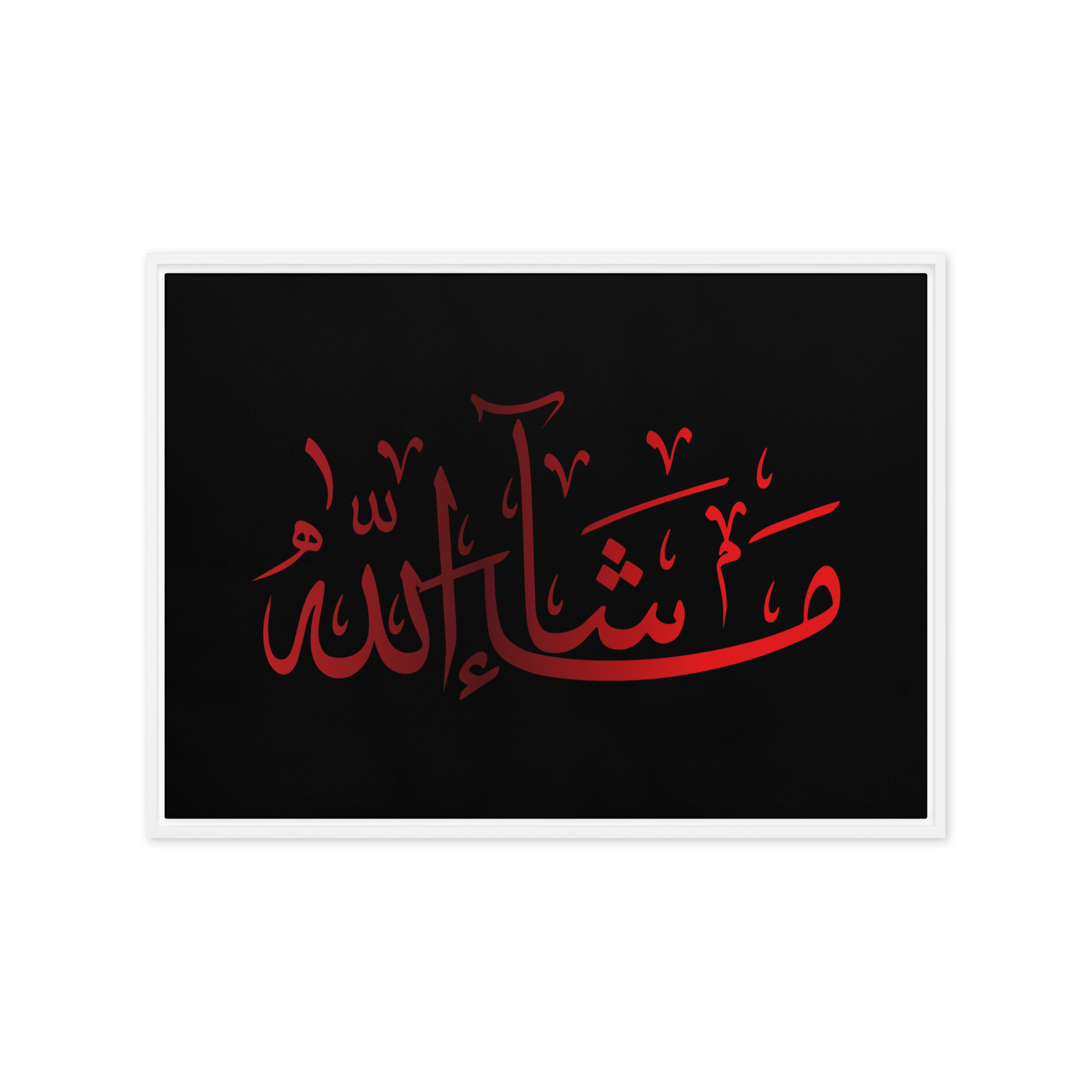 MashaAllah Red Framed Canvas – Islamic calligraphy canvas | Nurul Khatt