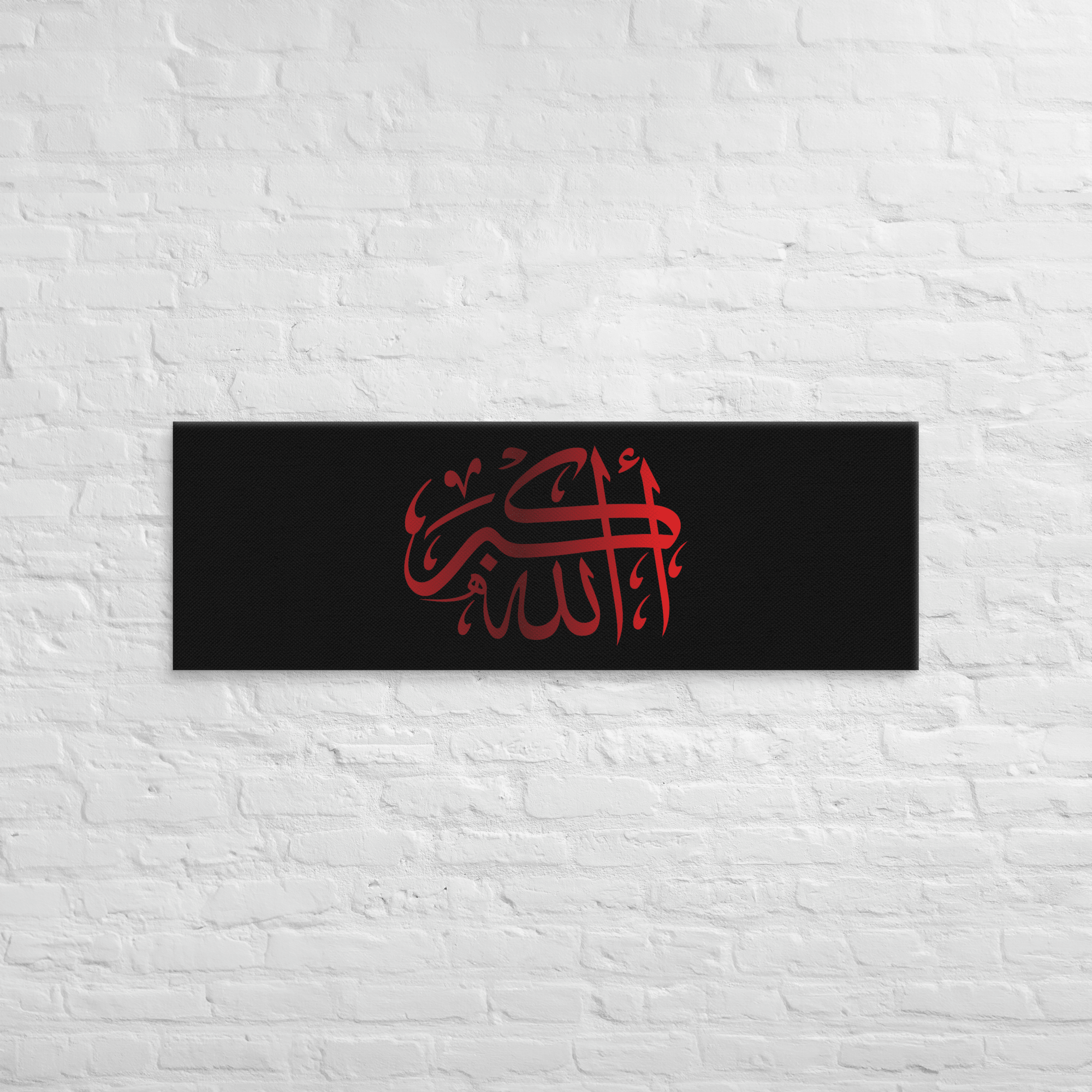 Red AllahuAkbar Black Background Canvas – Islamic calligraphy canvas | Nurul Khatt